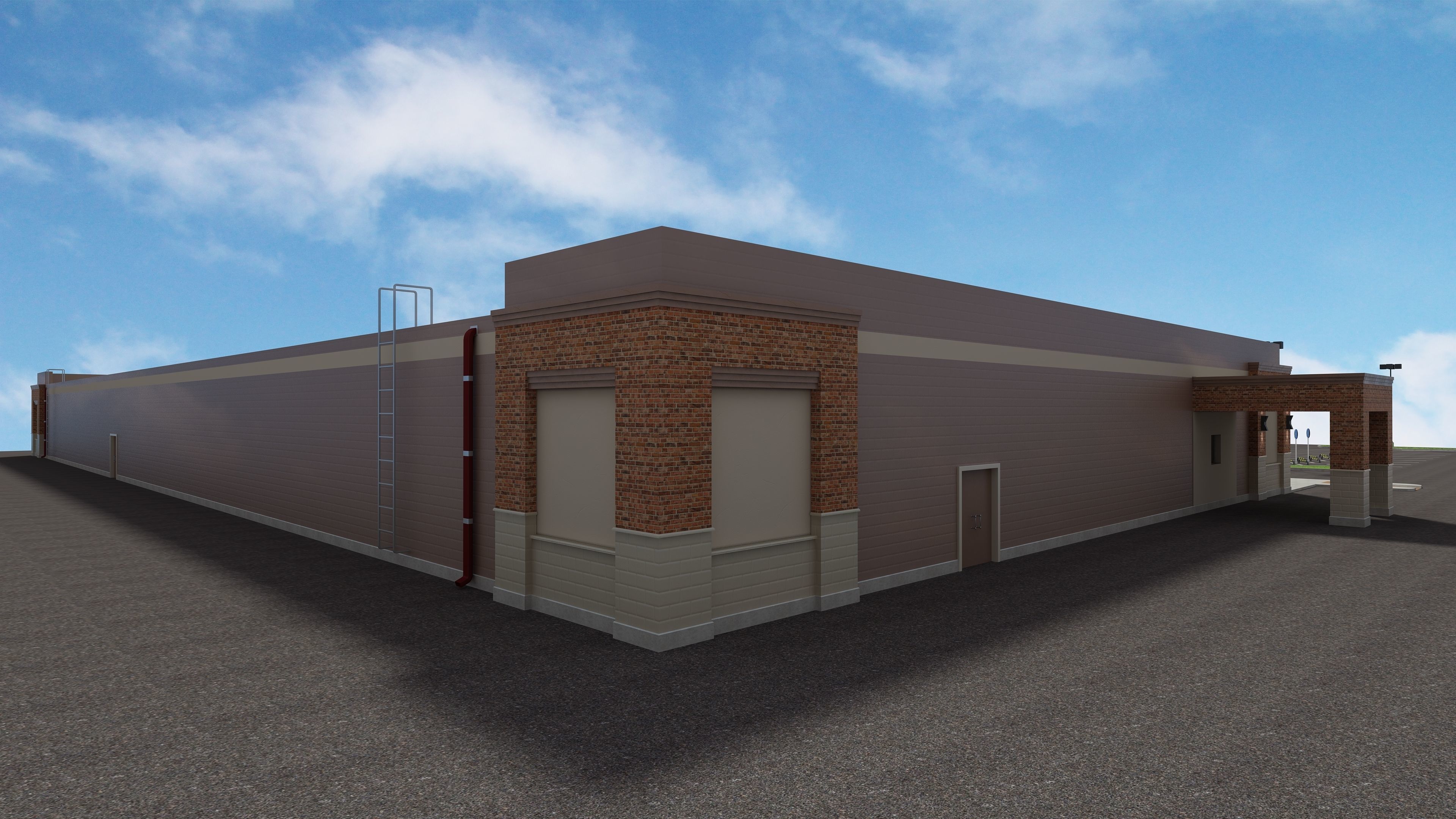 Retail Store Building 3D model_10