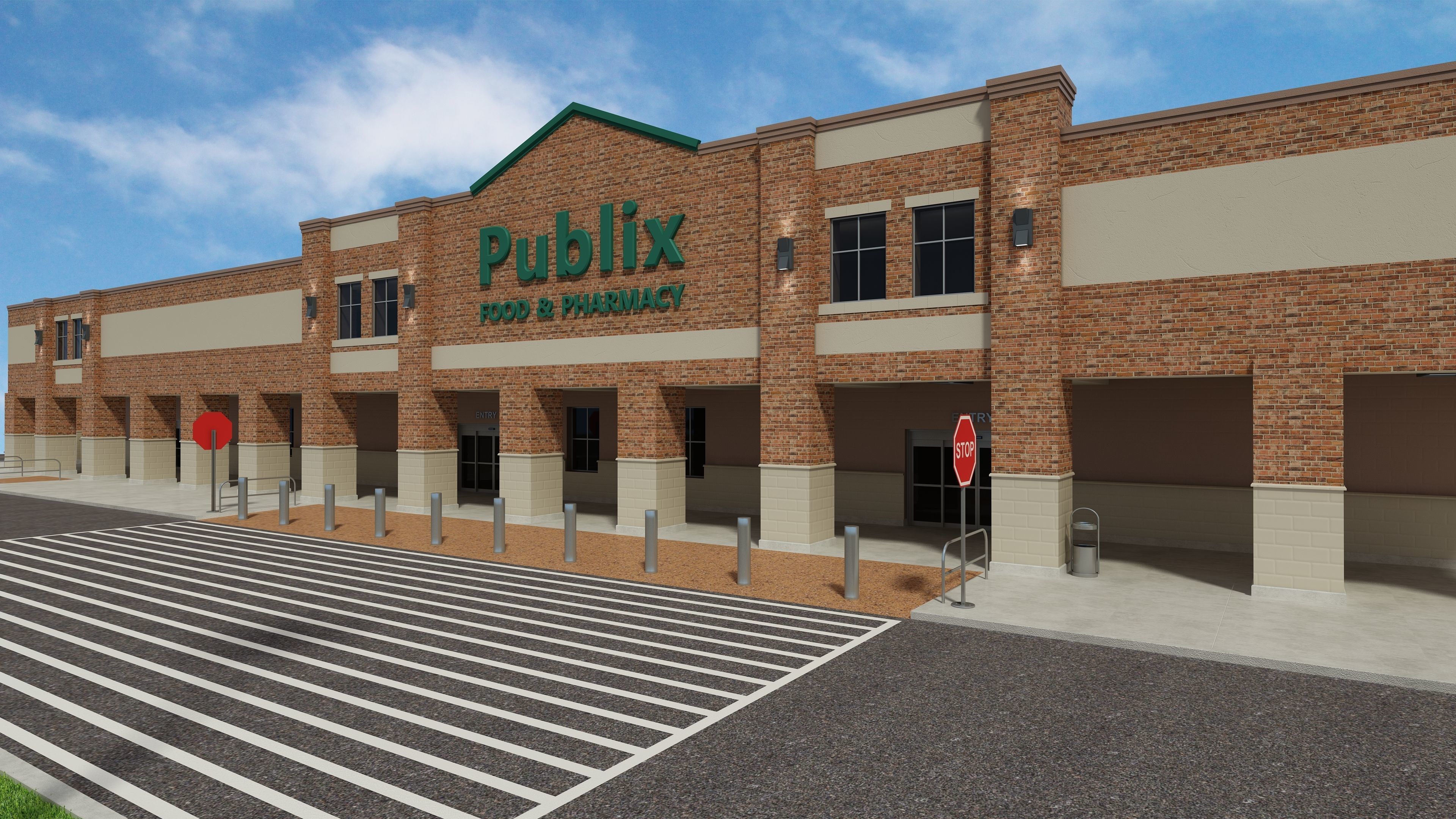 Retail Store Building 3D model_6