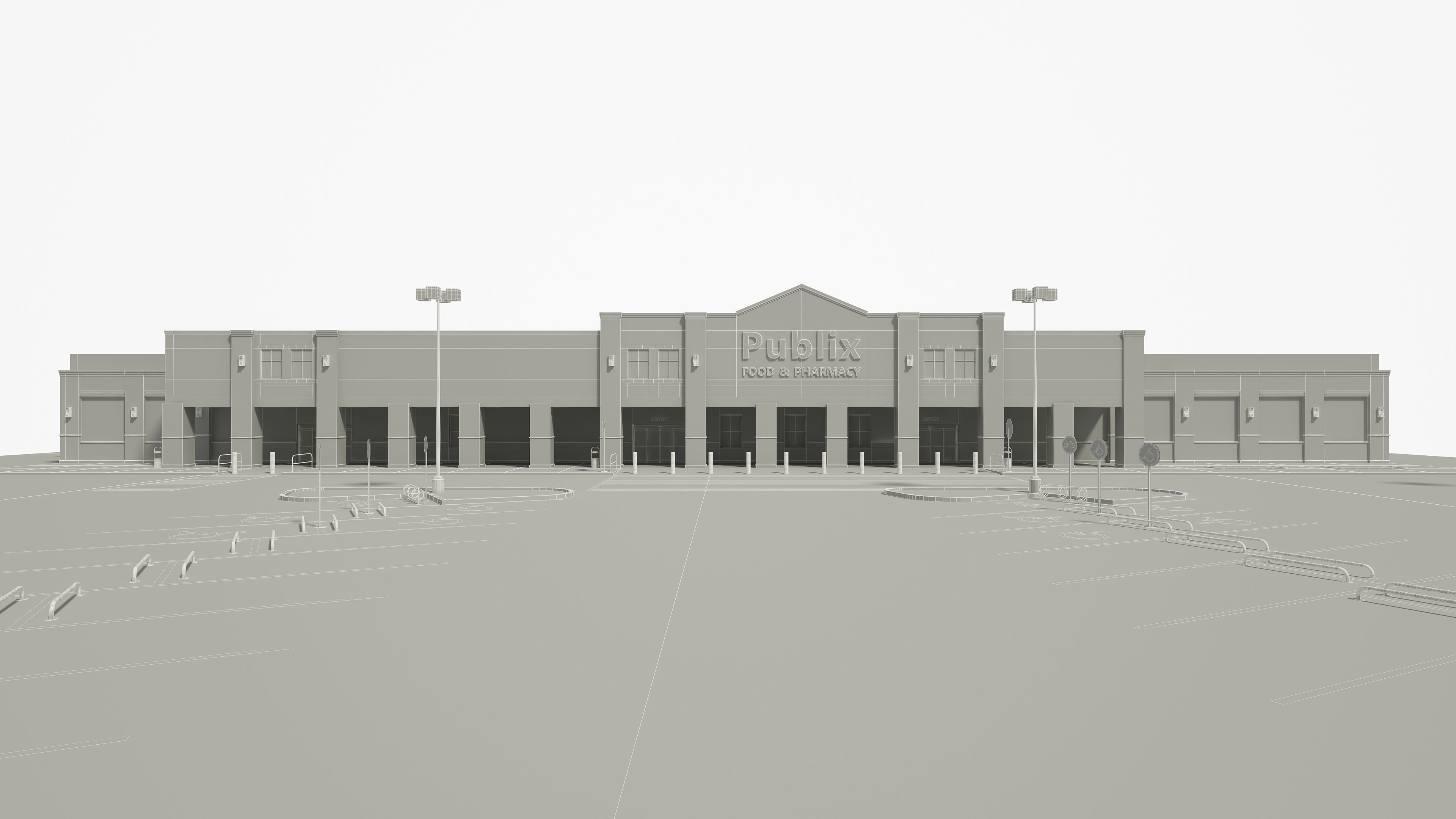 Retail Store Building 3D model_14