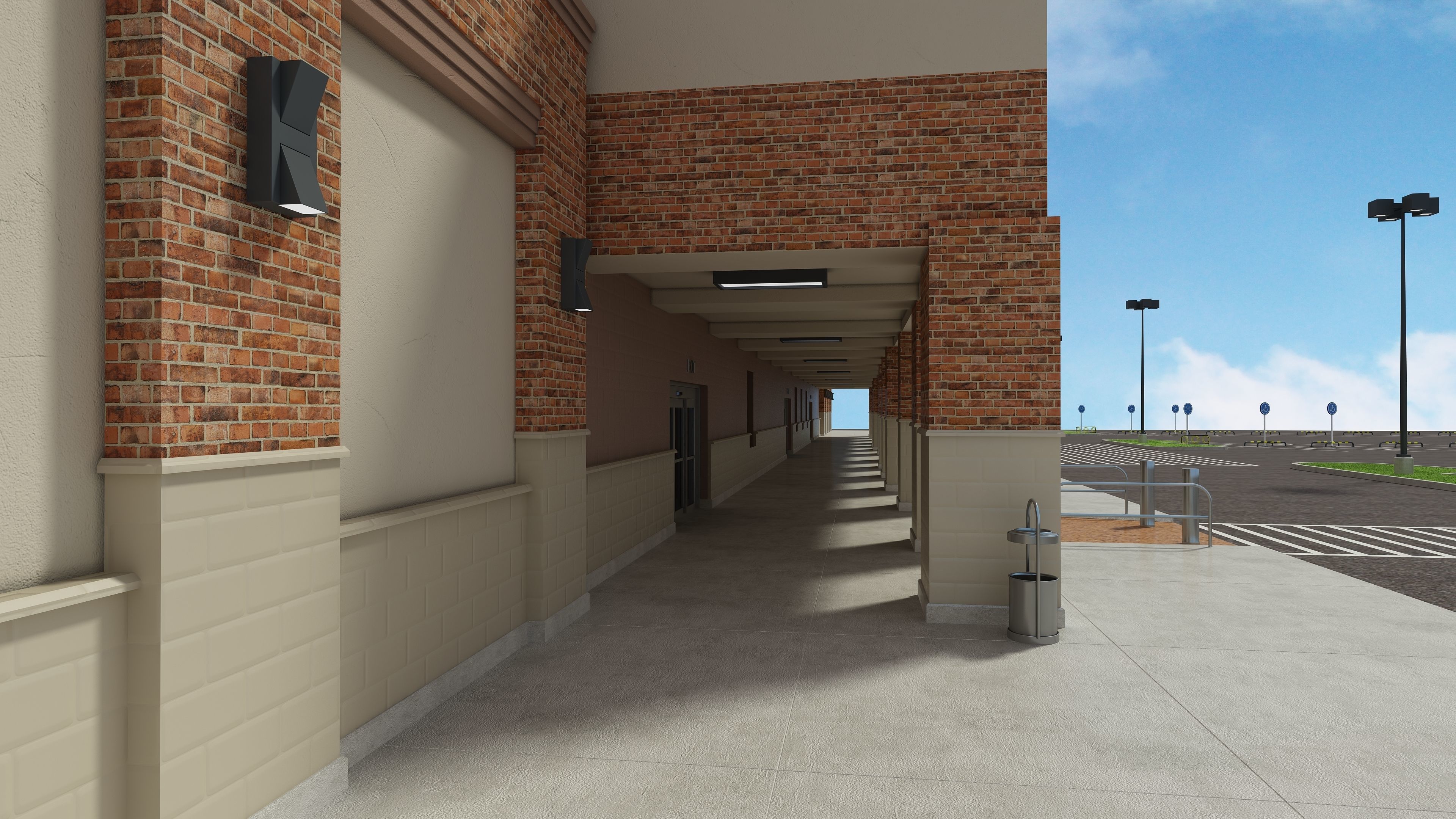 Retail Store Building 3D model_7