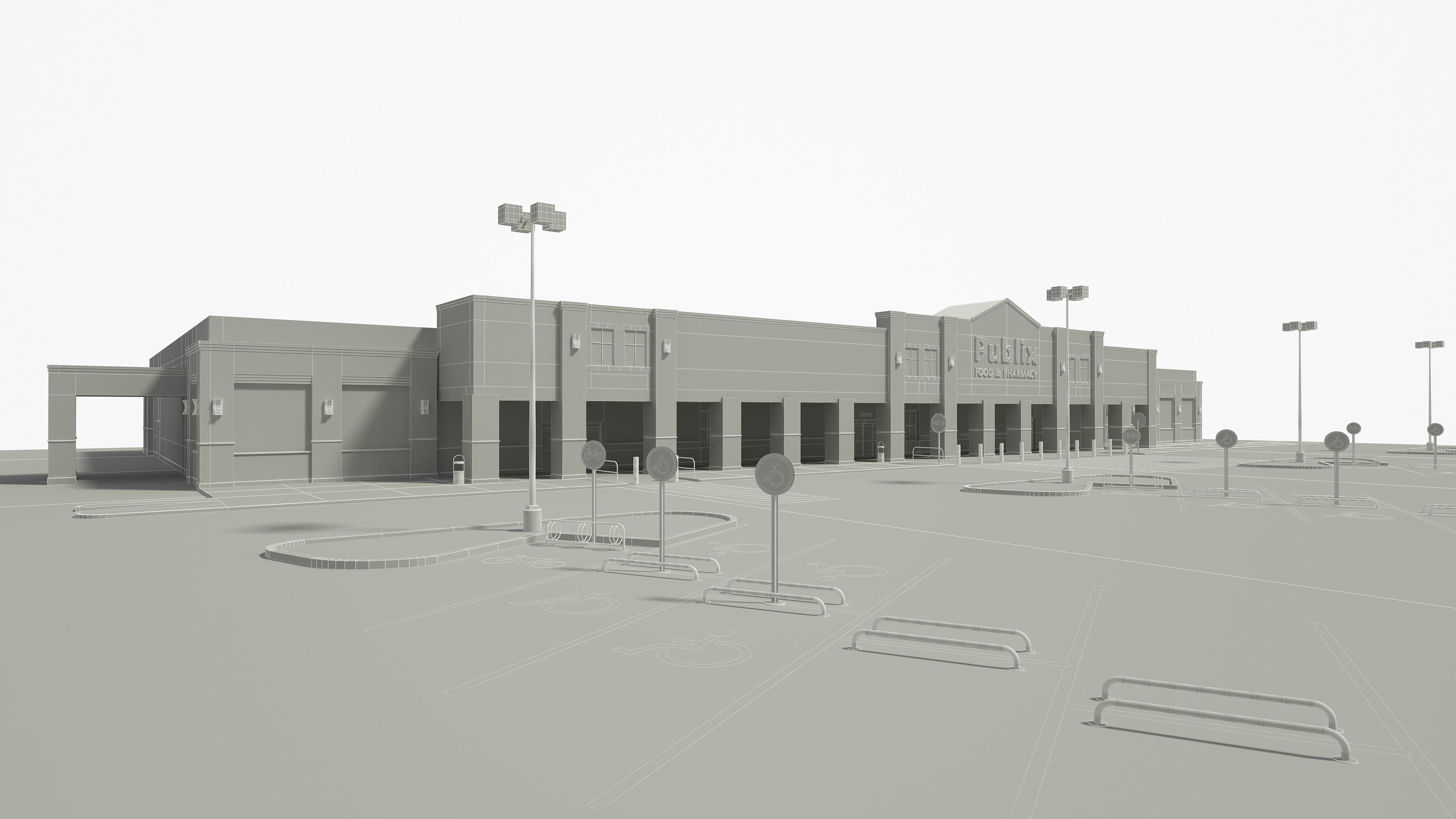 Retail Store Building 3D model_13
