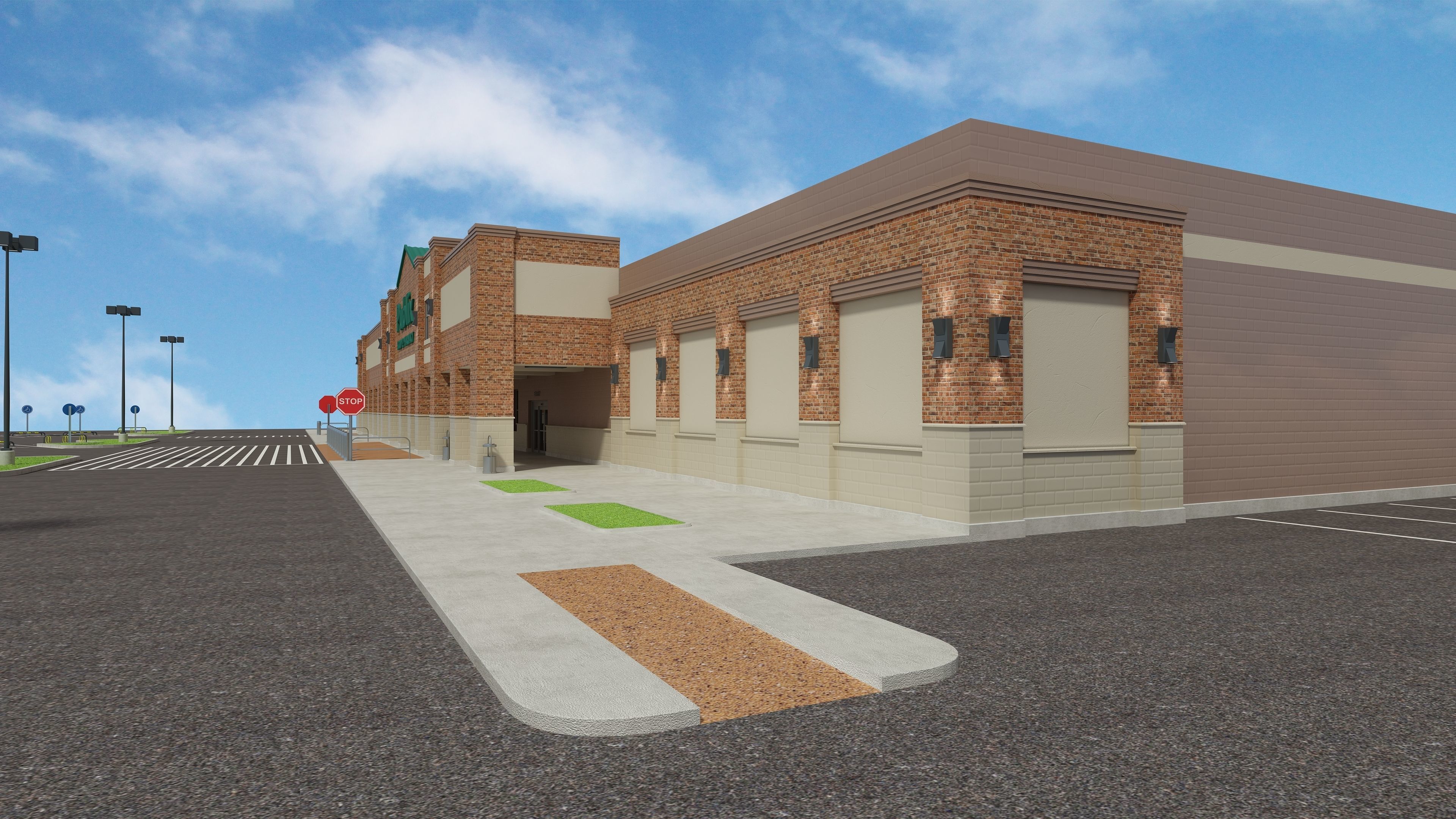 Retail Store Building 3D model_8