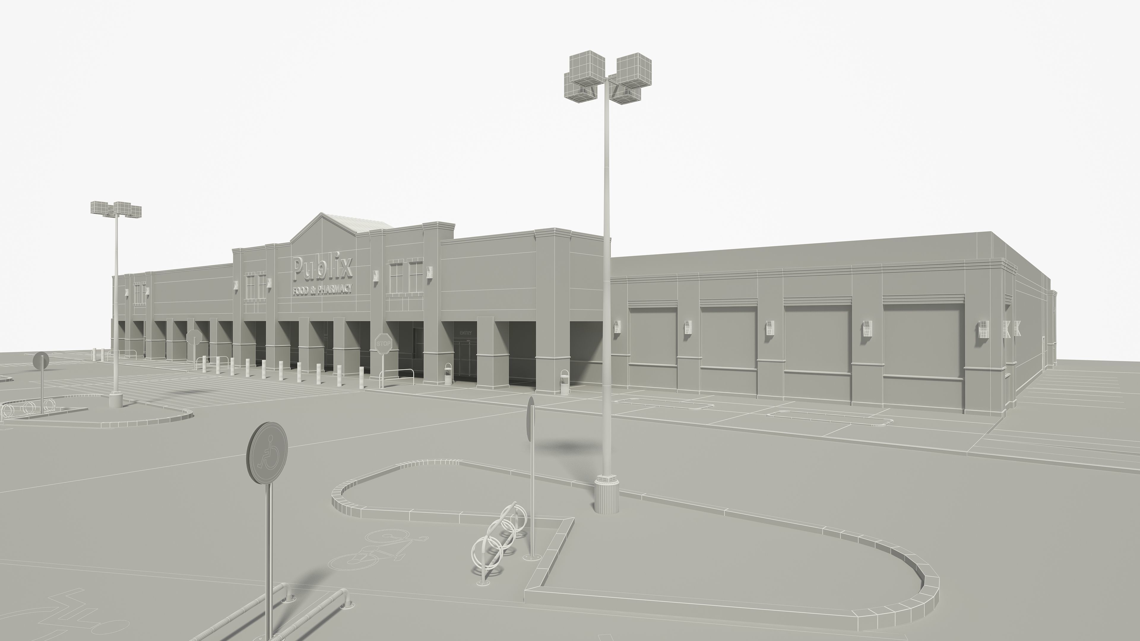Retail Store Building 3D model_12