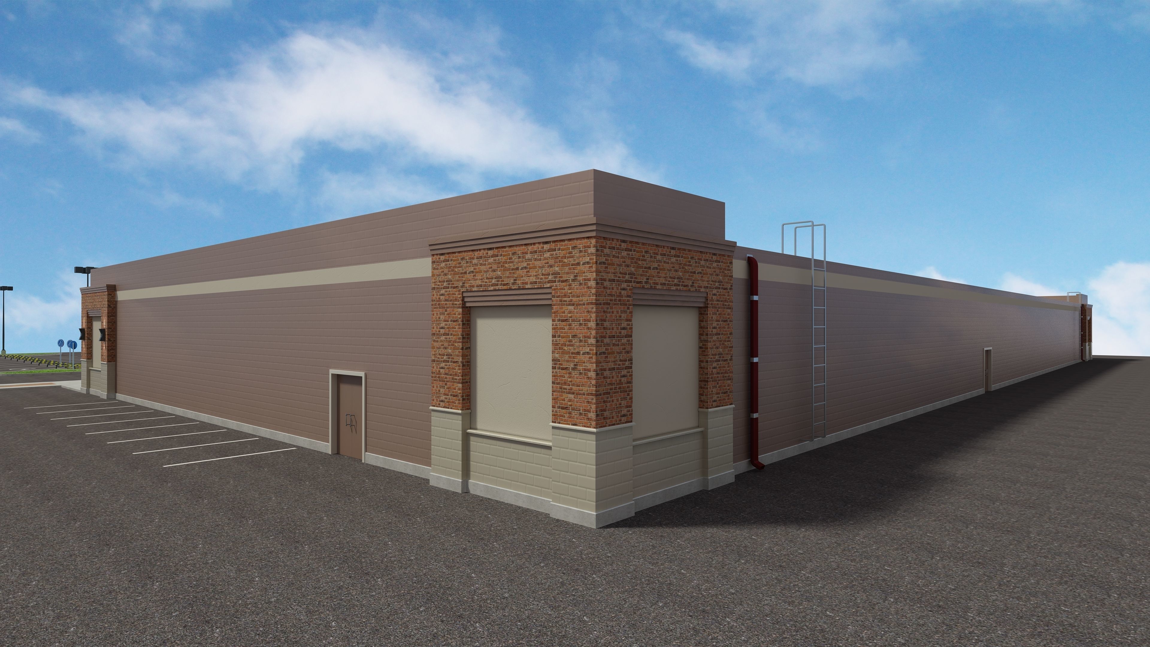 Retail Store Building 3D model_9