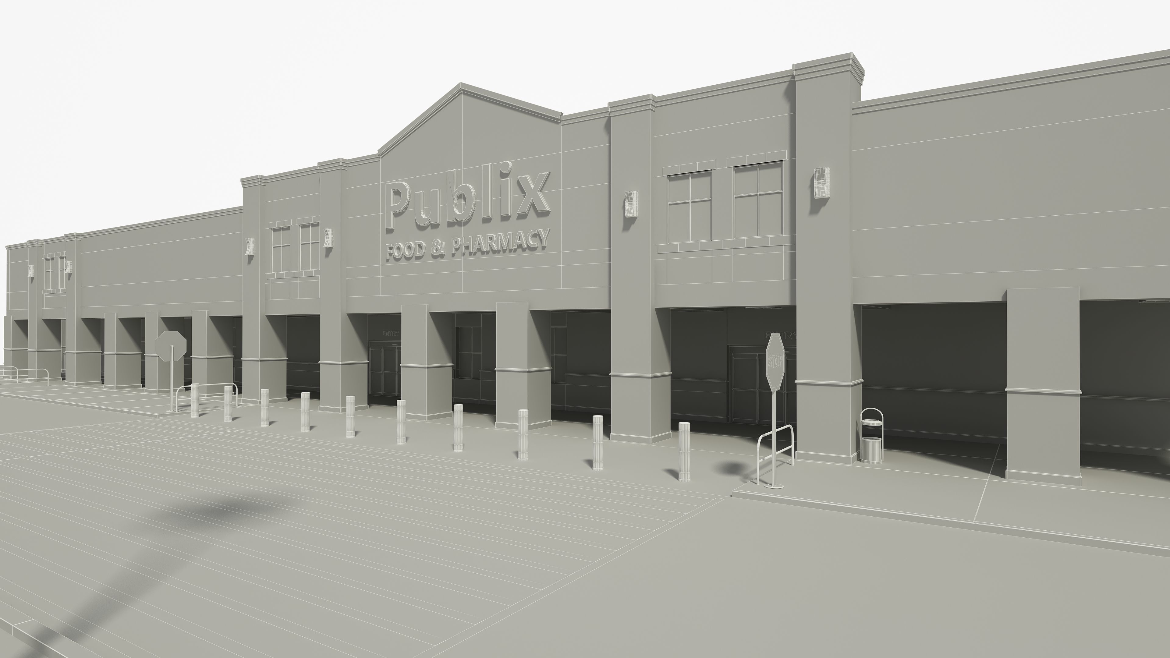 Retail Store Building 3D model_15