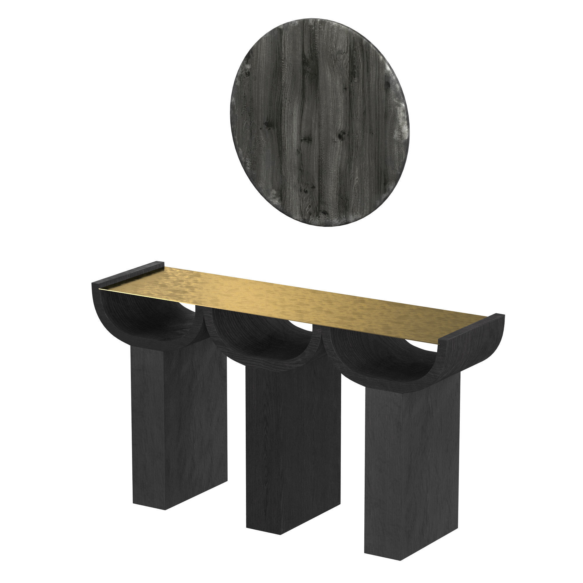 Triple Console WILD MINIMALISM 3D model_1