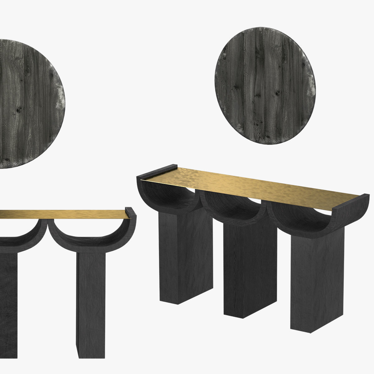 Triple Console WILD MINIMALISM 3D model_6