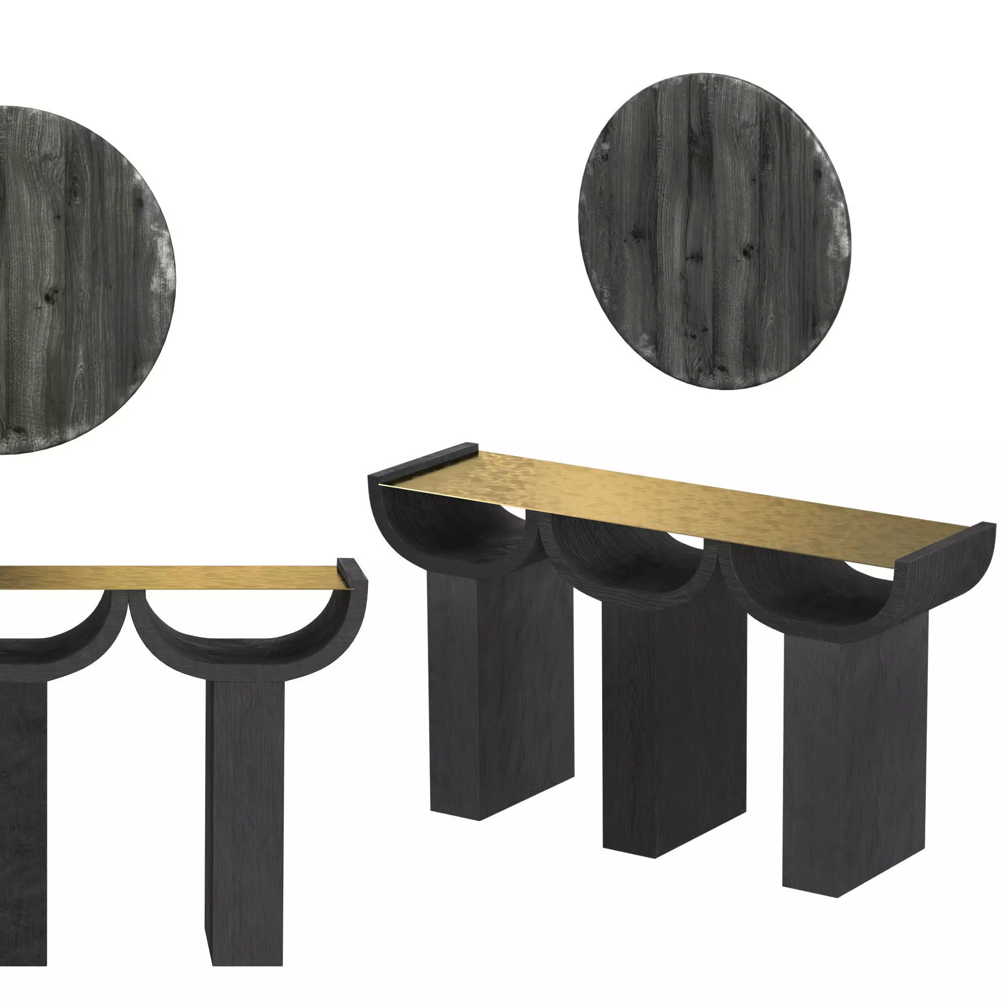 Triple Console WILD MINIMALISM 3D model_0