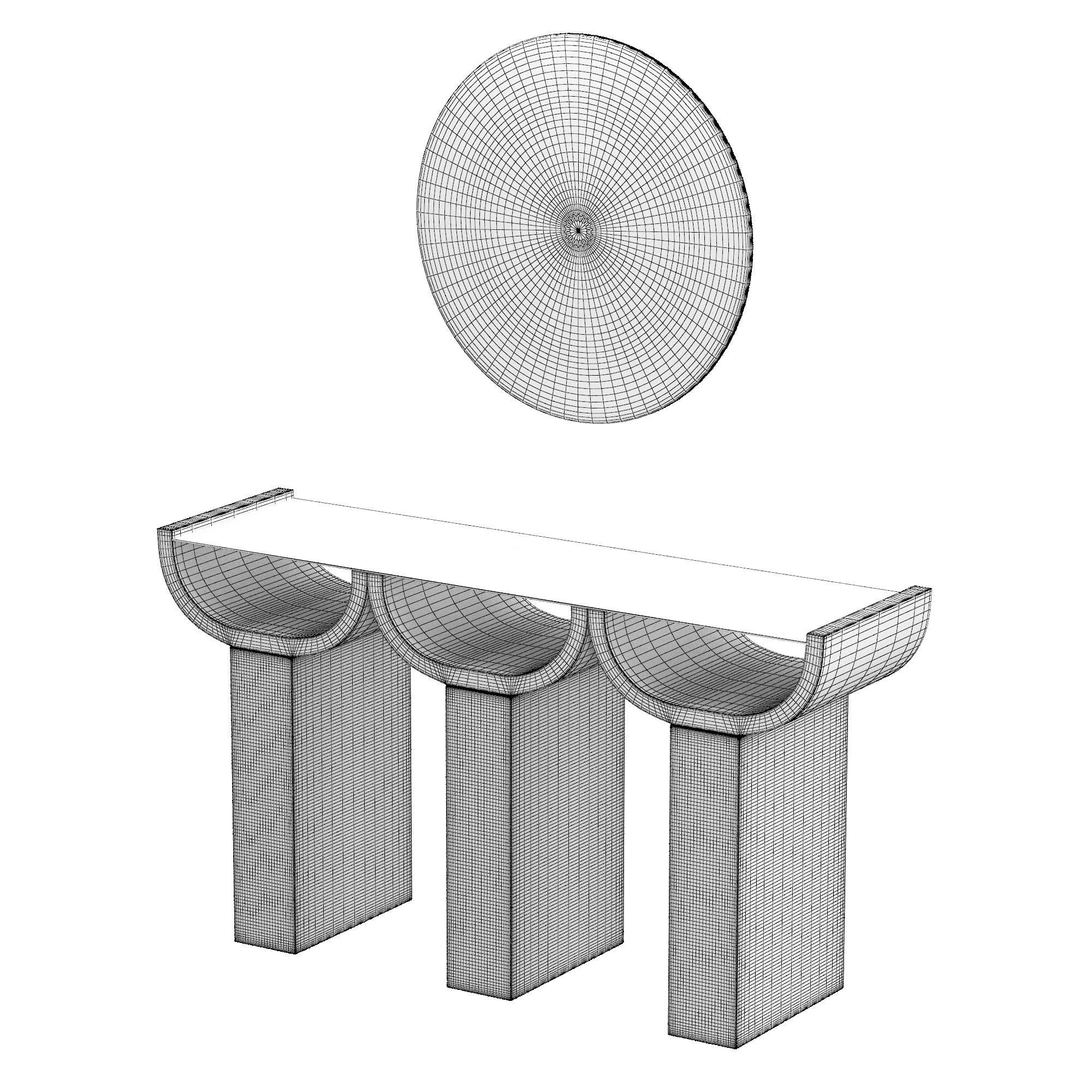 Triple Console WILD MINIMALISM 3D model_5