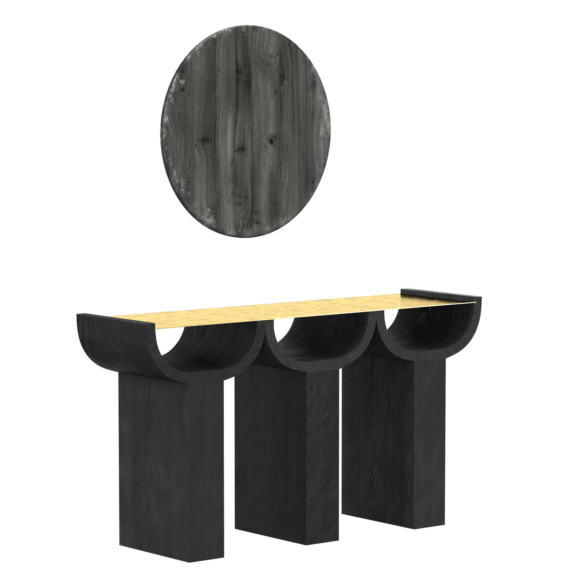 Triple Console WILD MINIMALISM 3D model_2