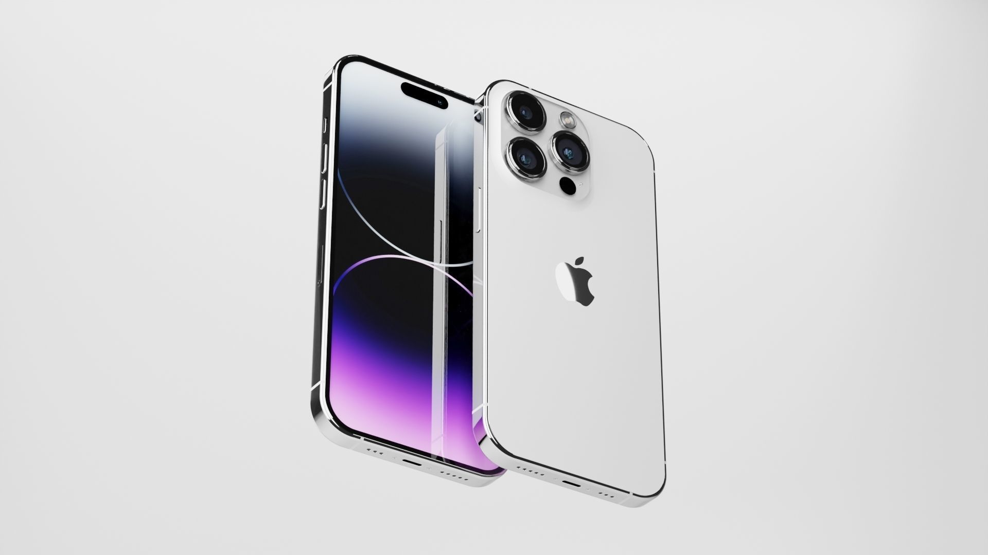 Iphone 14 Pro Max Silver 3D model_10