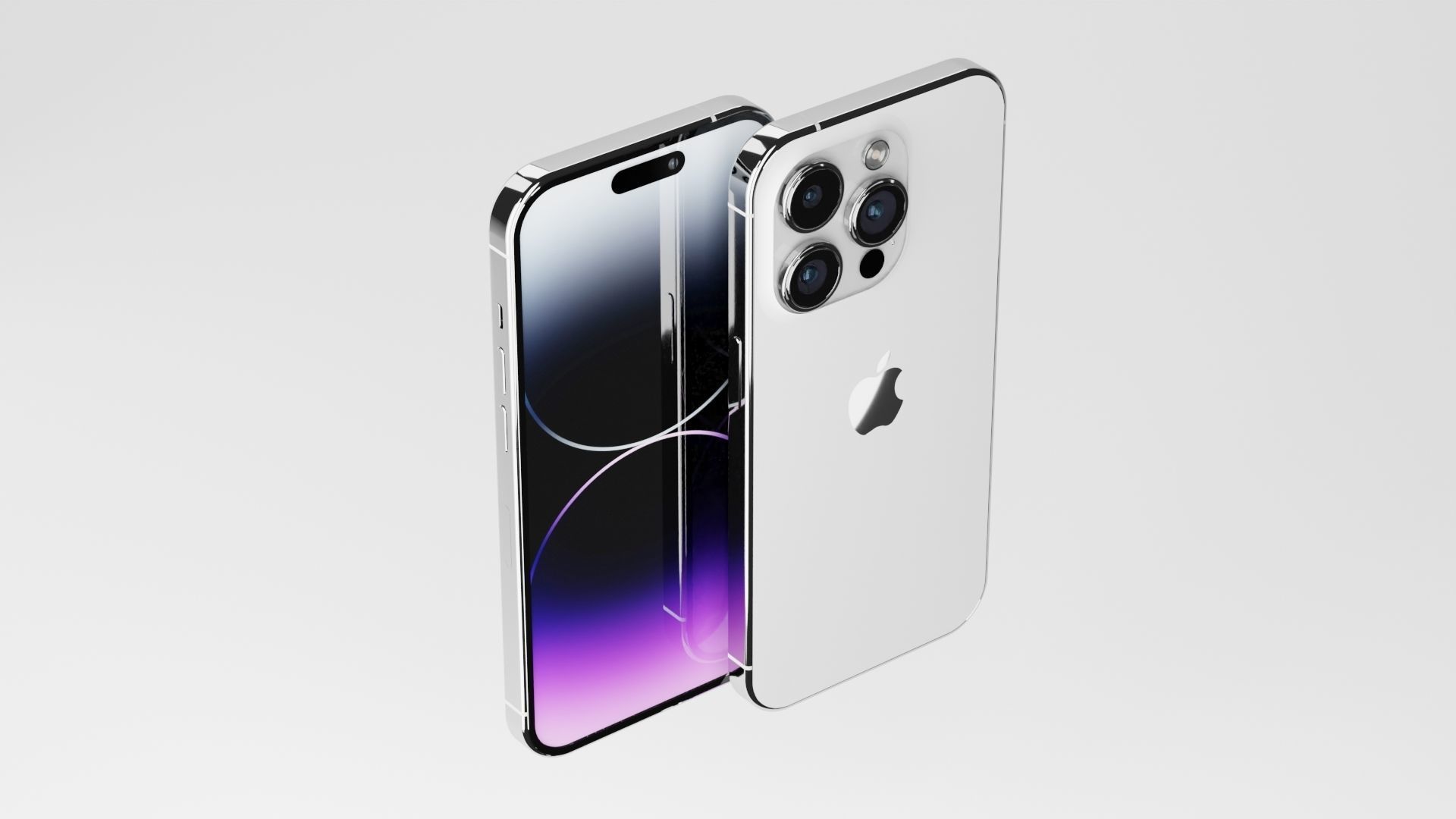 Iphone 14 Pro Max Silver 3D model_11