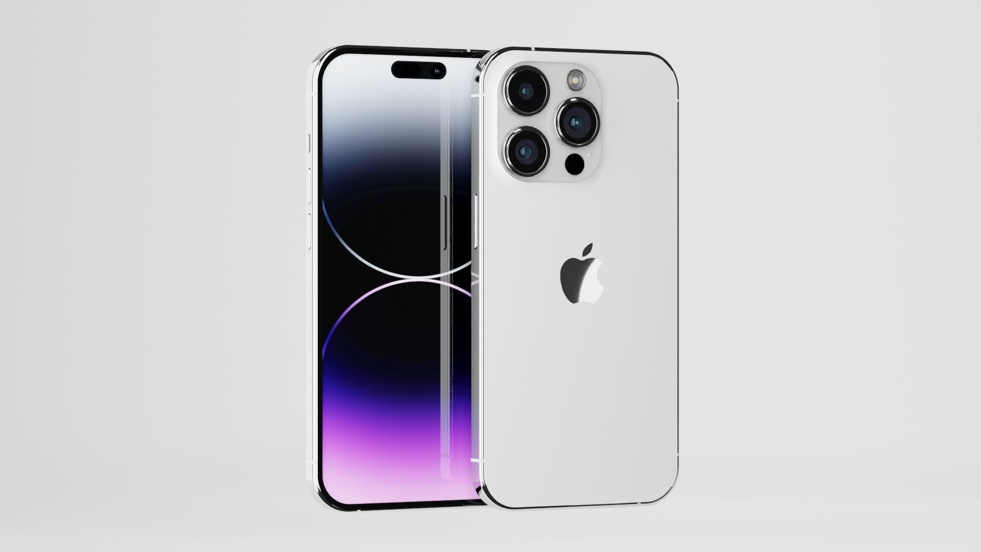 Iphone 14 Pro Max Silver 3D model_2