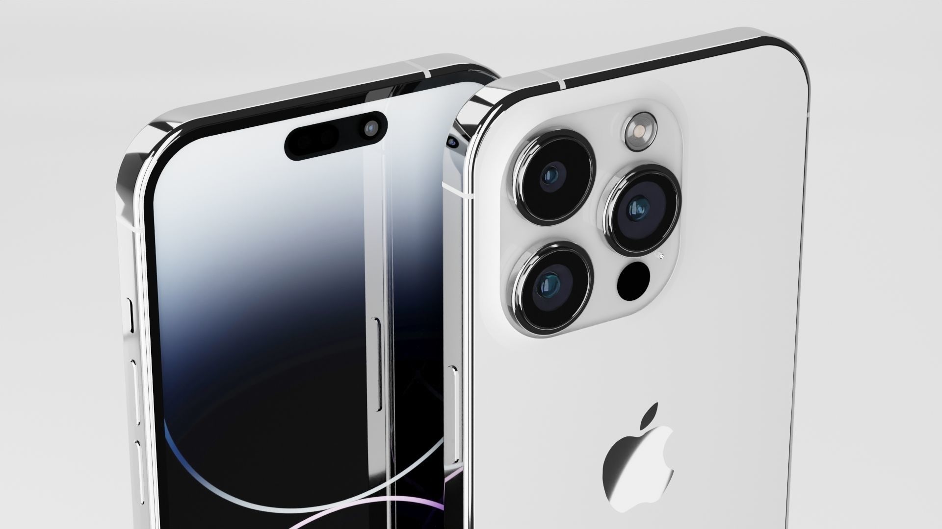 Iphone 14 Pro Max Silver 3D model_4