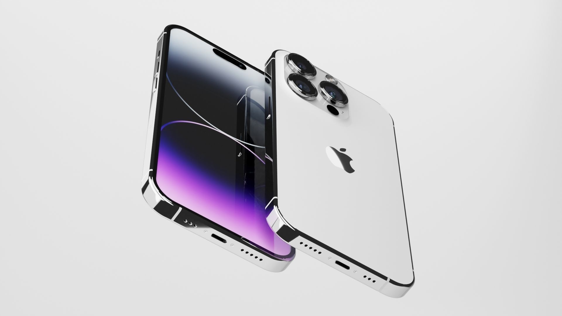 Iphone 14 Pro Max Silver 3D model_3