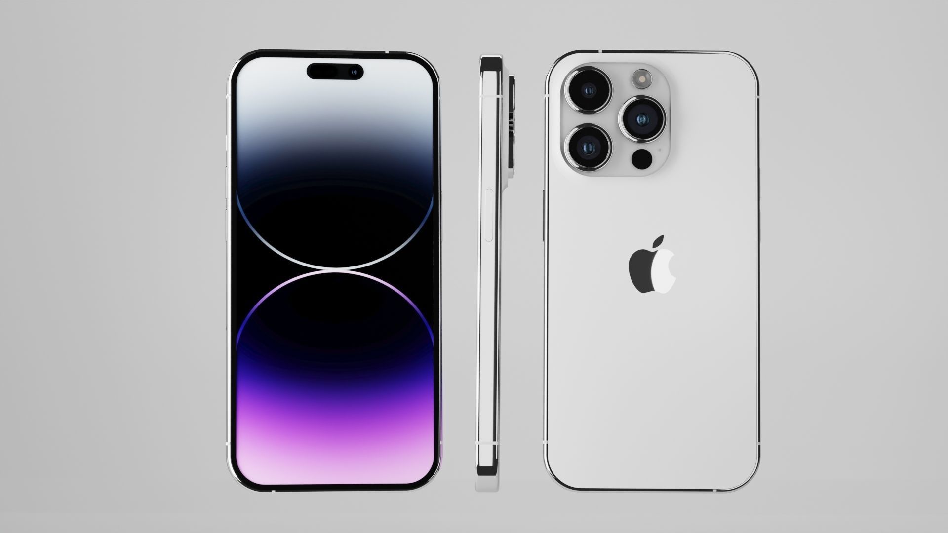 Iphone 14 Pro Max Silver 3D model_5