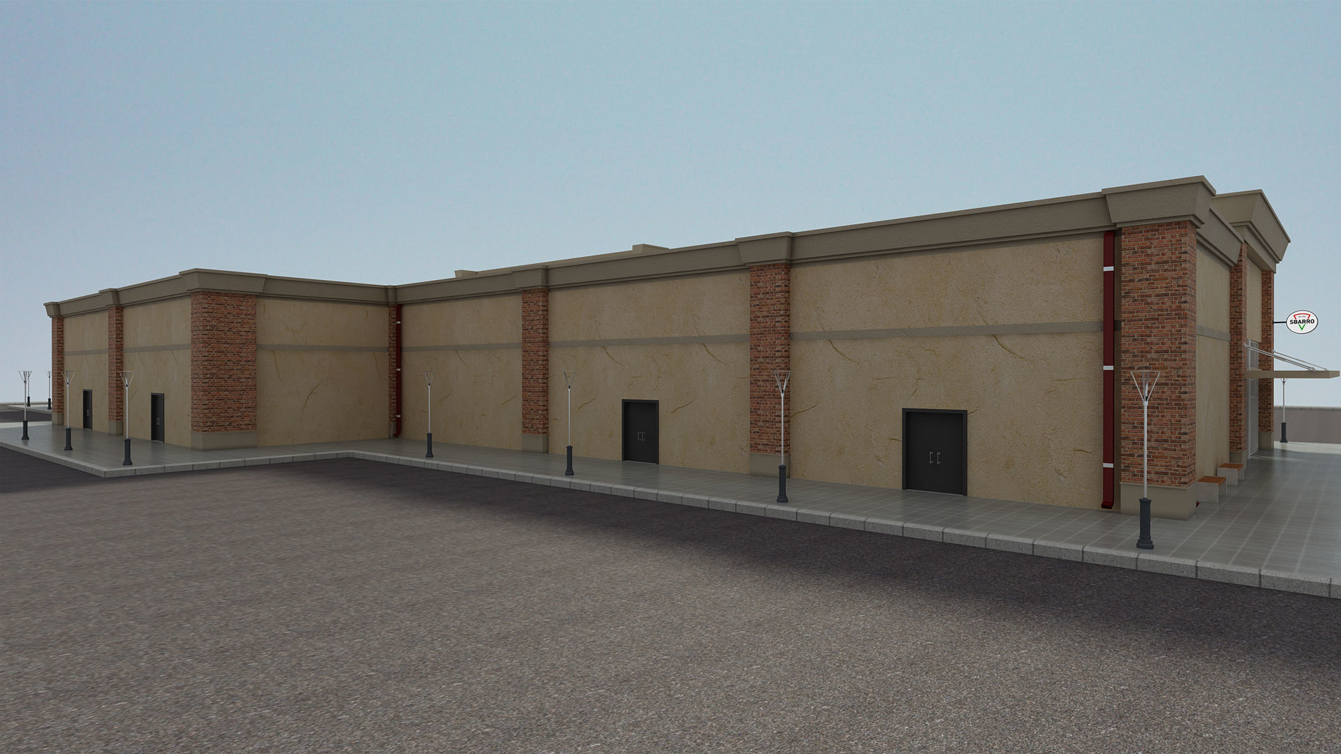 Retail Store Building 3D model_8