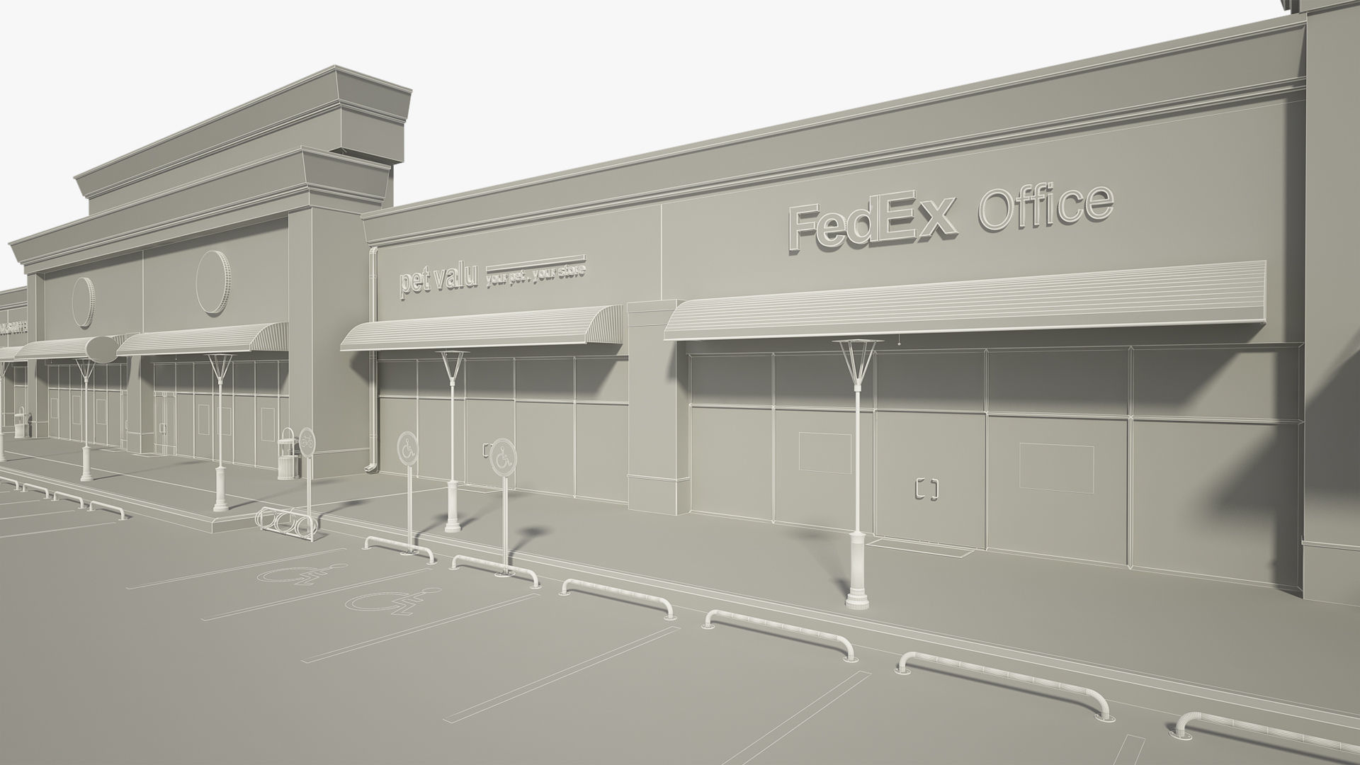Retail Store Building 3D model_16