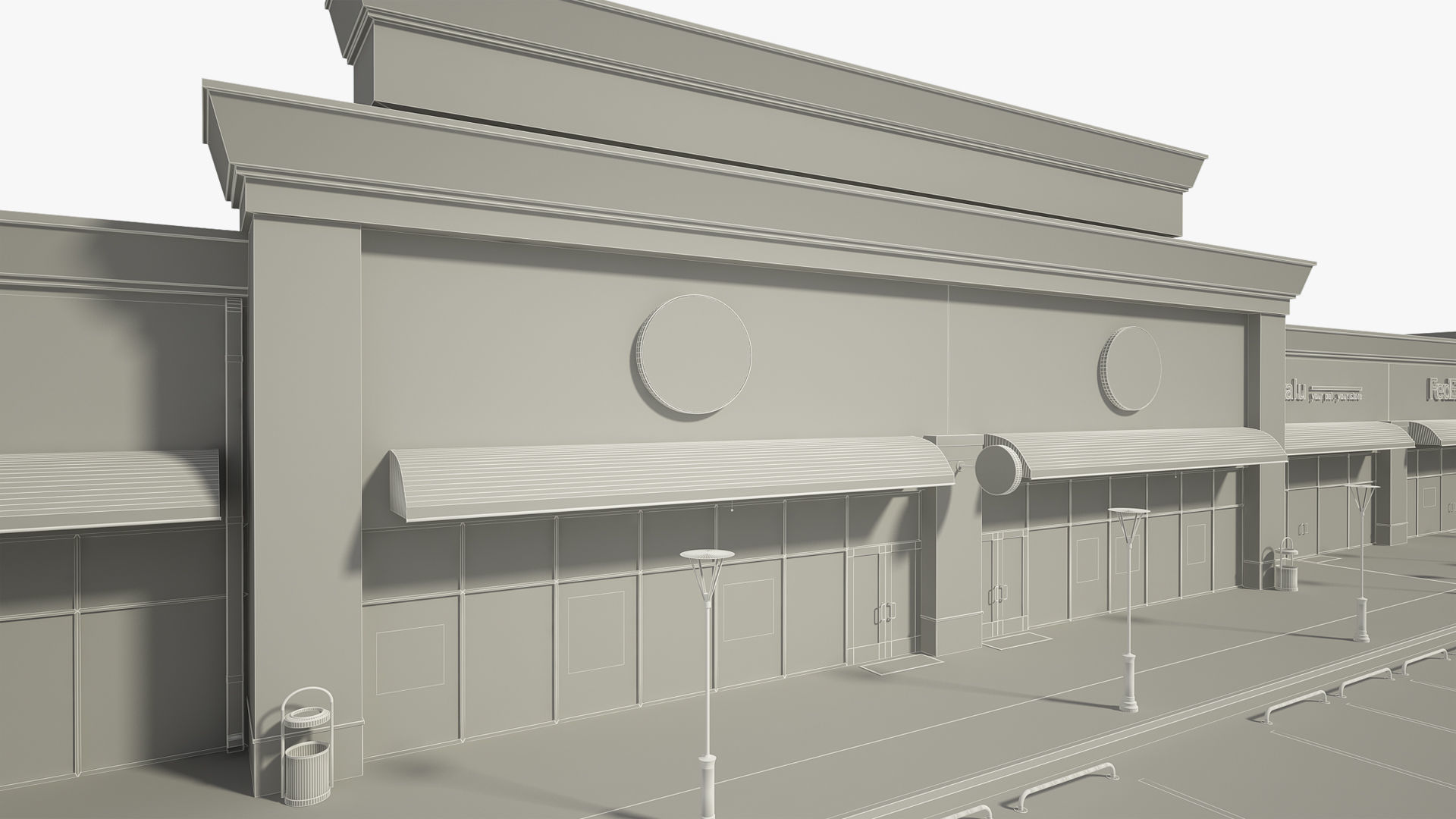 Retail Store Building 3D model_12
