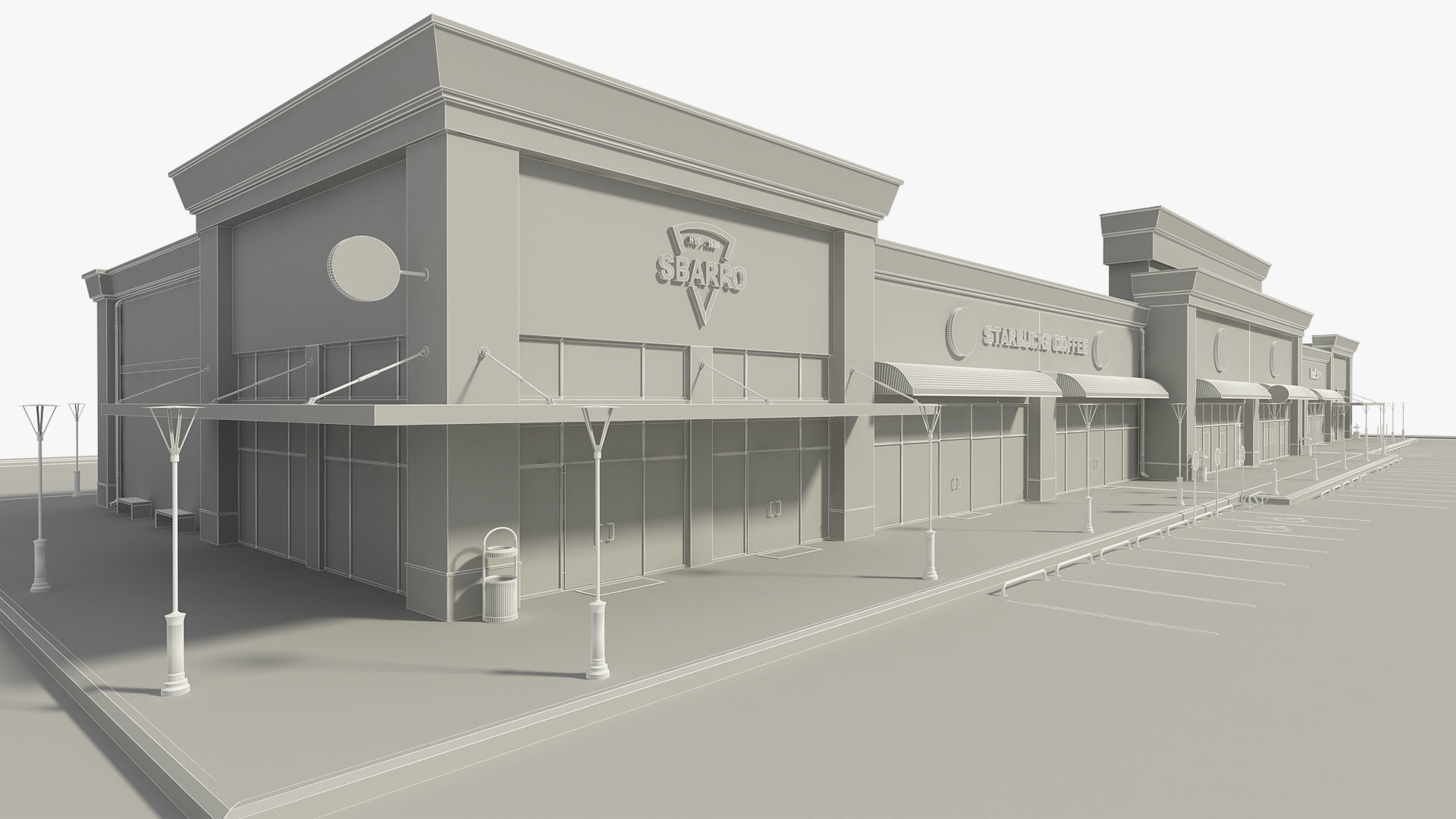Retail Store Building 3D model_17