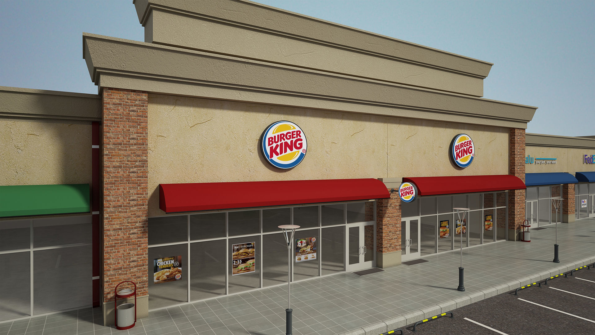 Retail Store Building 3D model_7