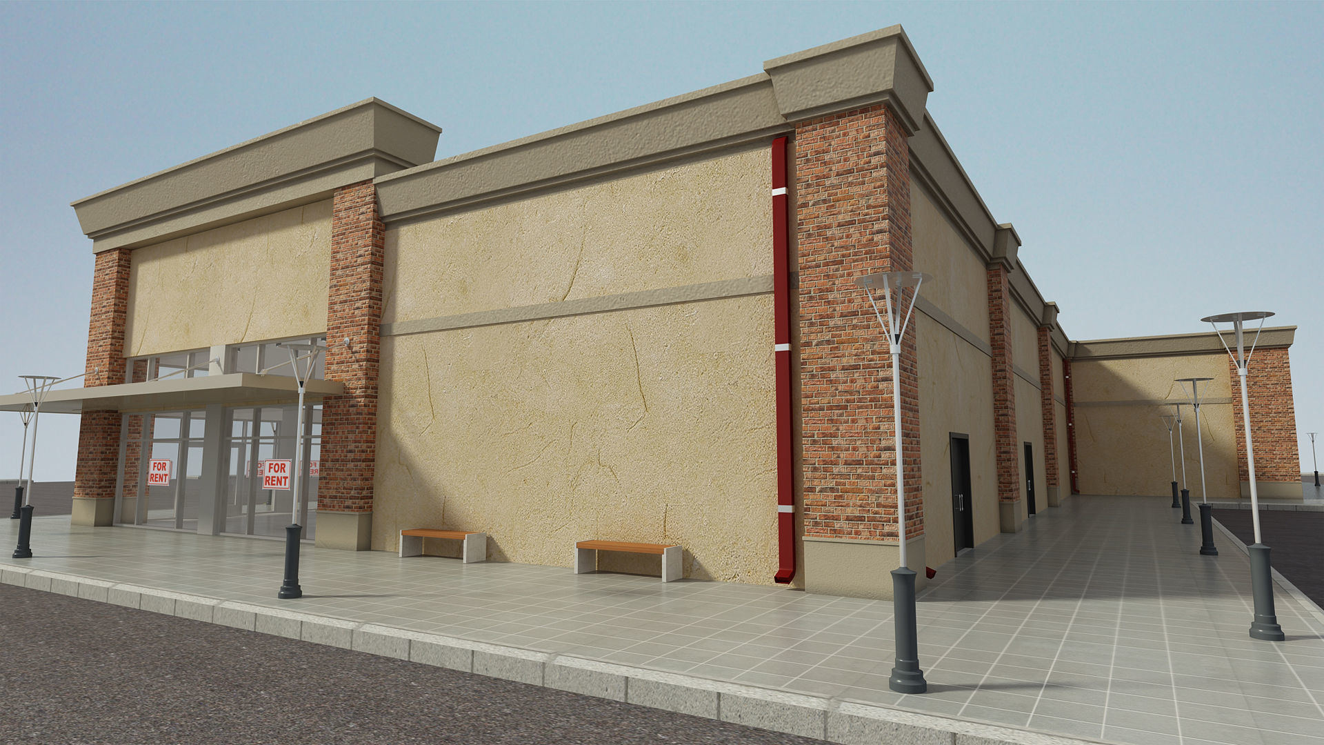Retail Store Building 3D model_10