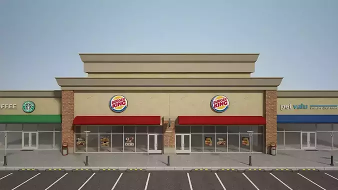 Retail Store Building 3D model Retail Store Building 3D model