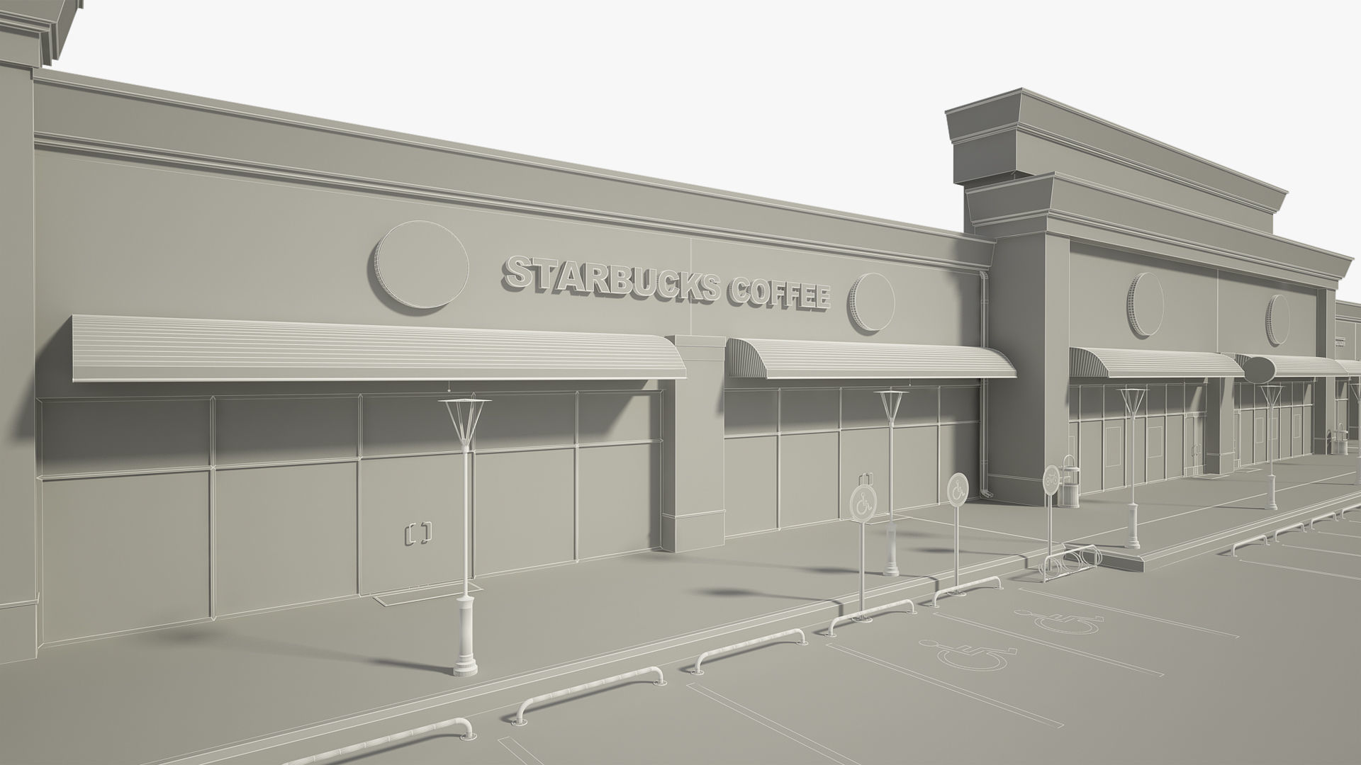 Retail Store Building 3D model_21