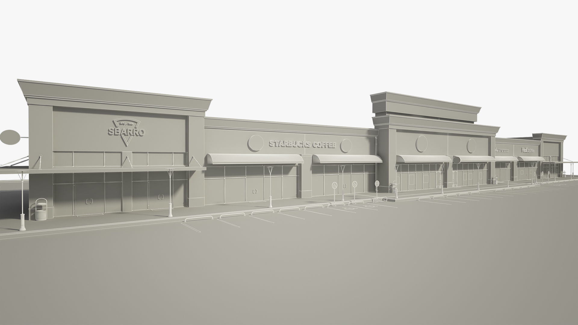 Retail Store Building 3D model_15