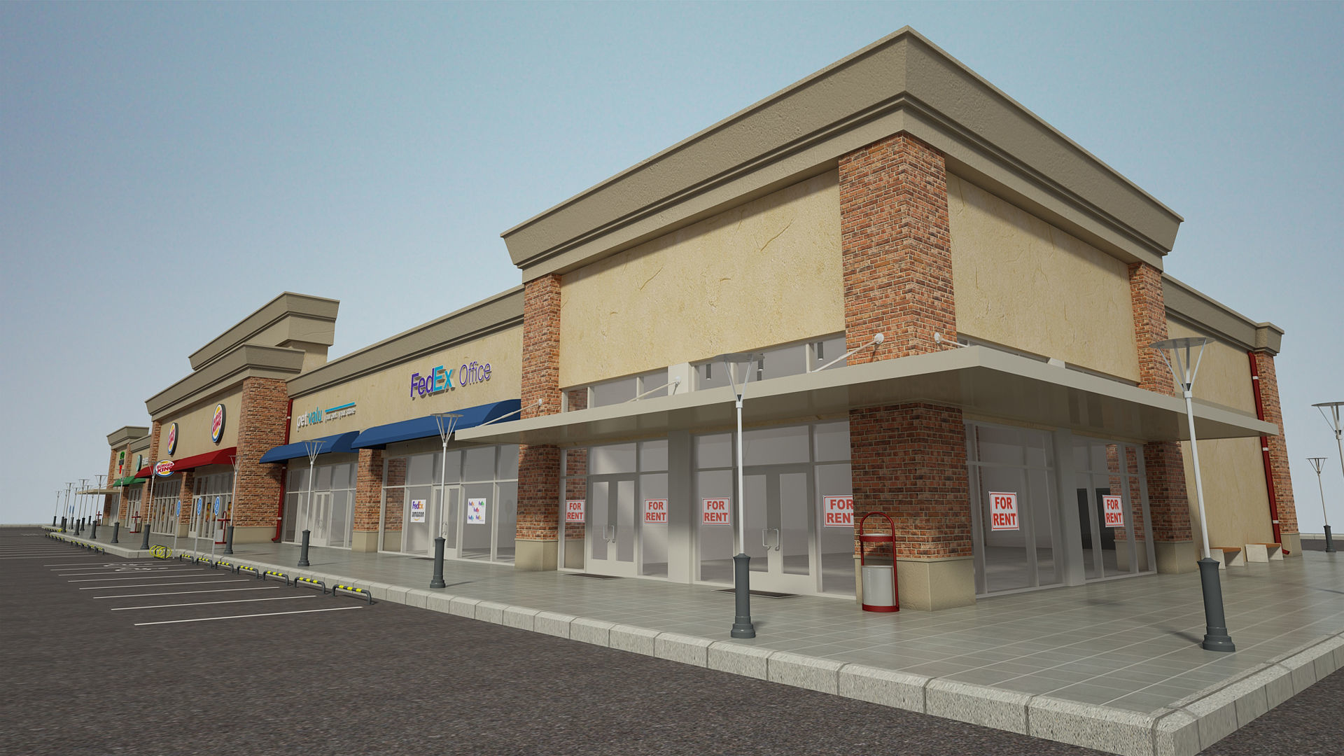 Retail Store Building 3D model_2