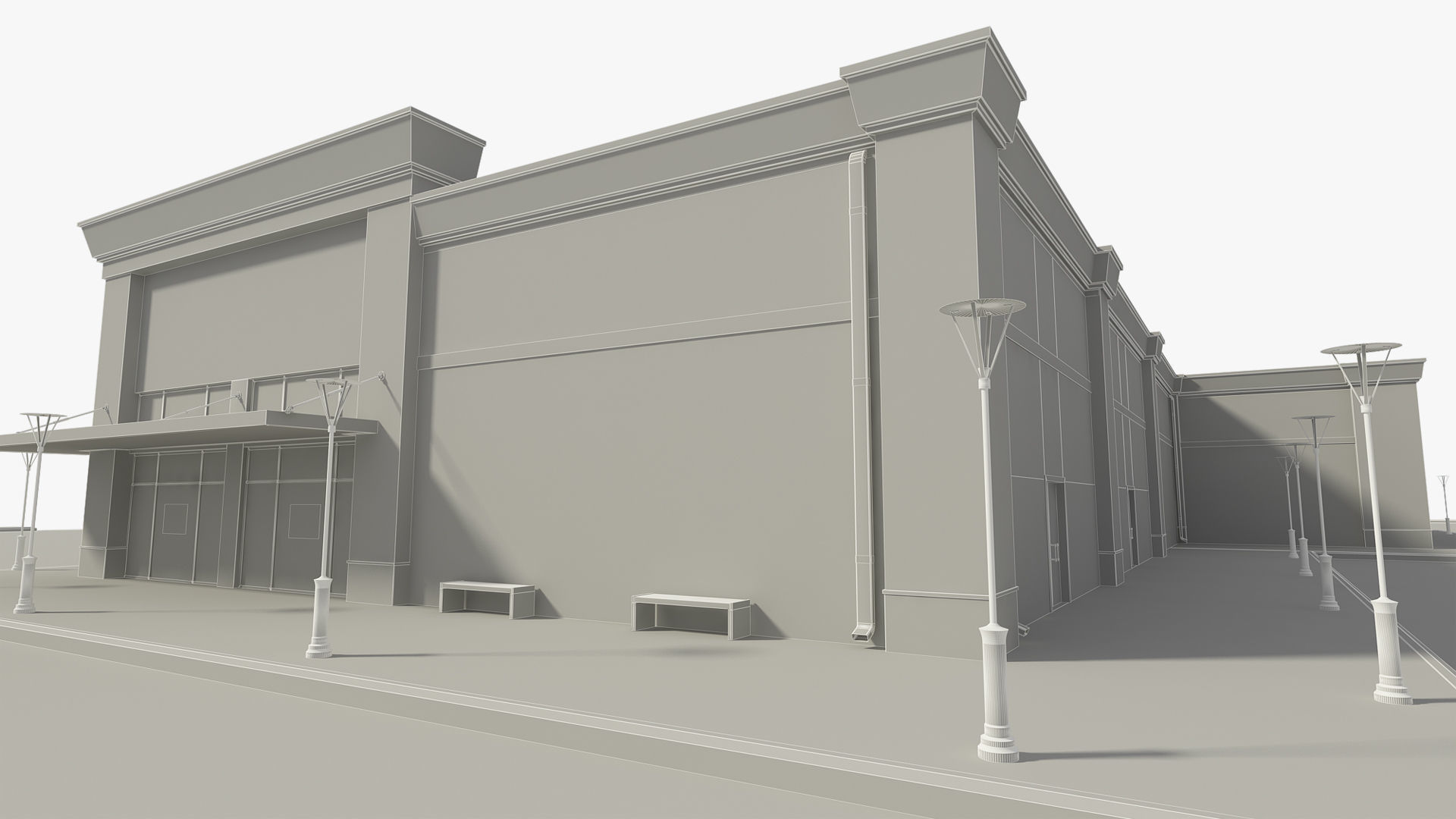 Retail Store Building 3D model_20