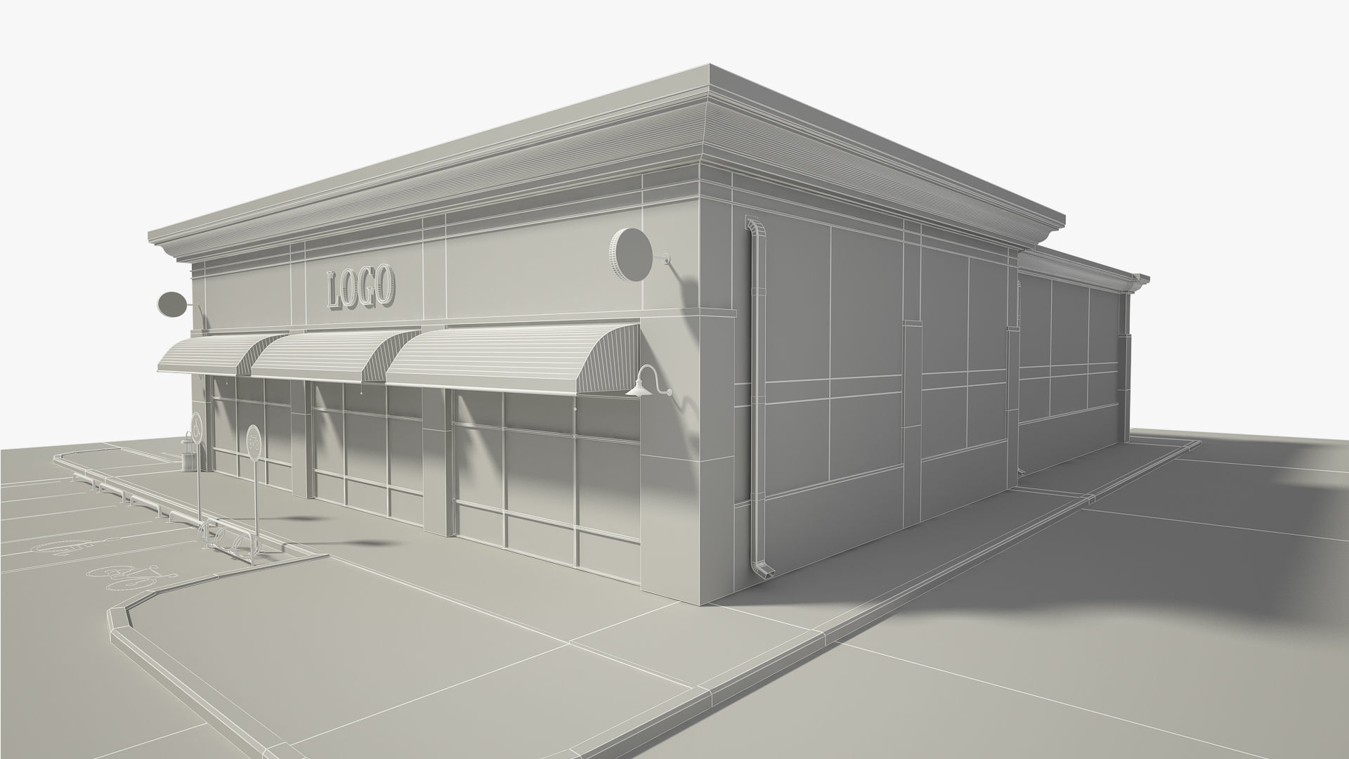 Retail Store Building 3D model_15