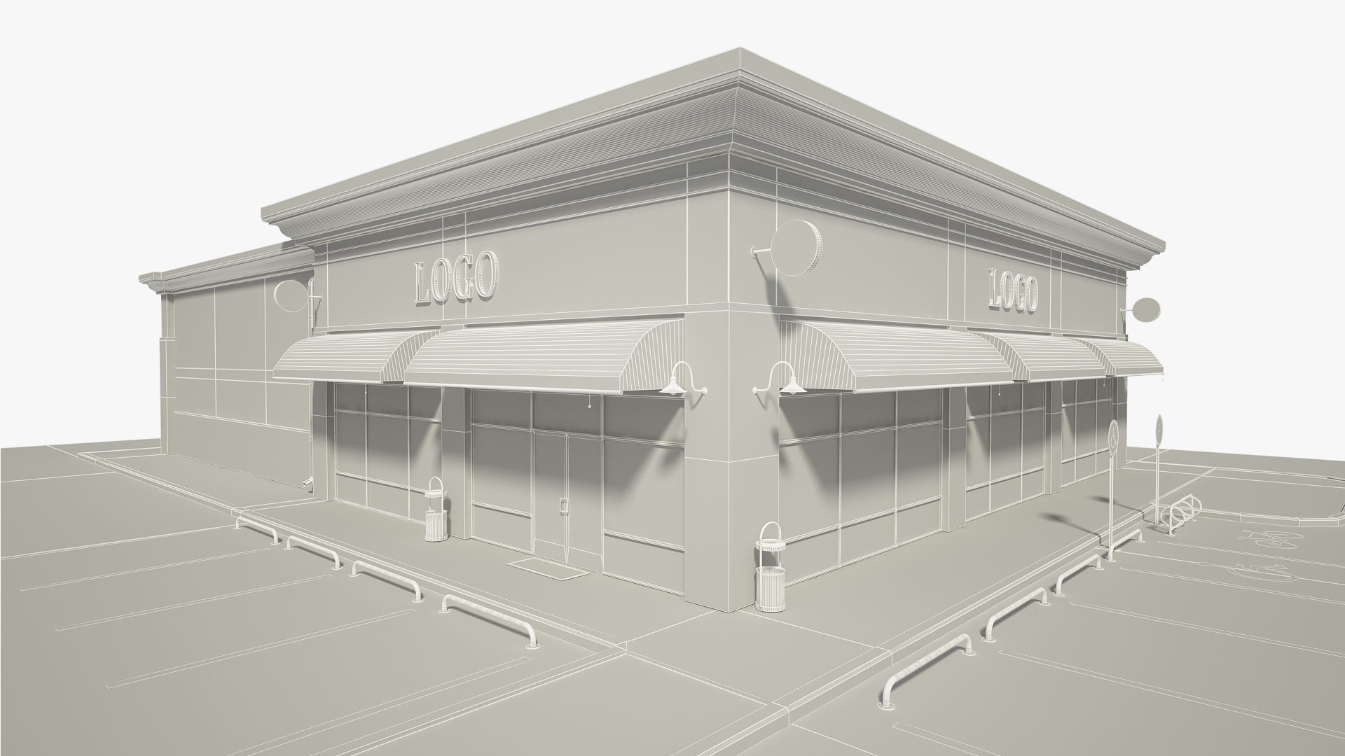 Retail Store Building 3D model_17