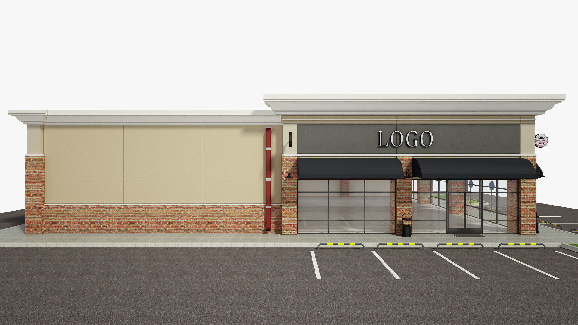 Retail Store Building 3D model_9
