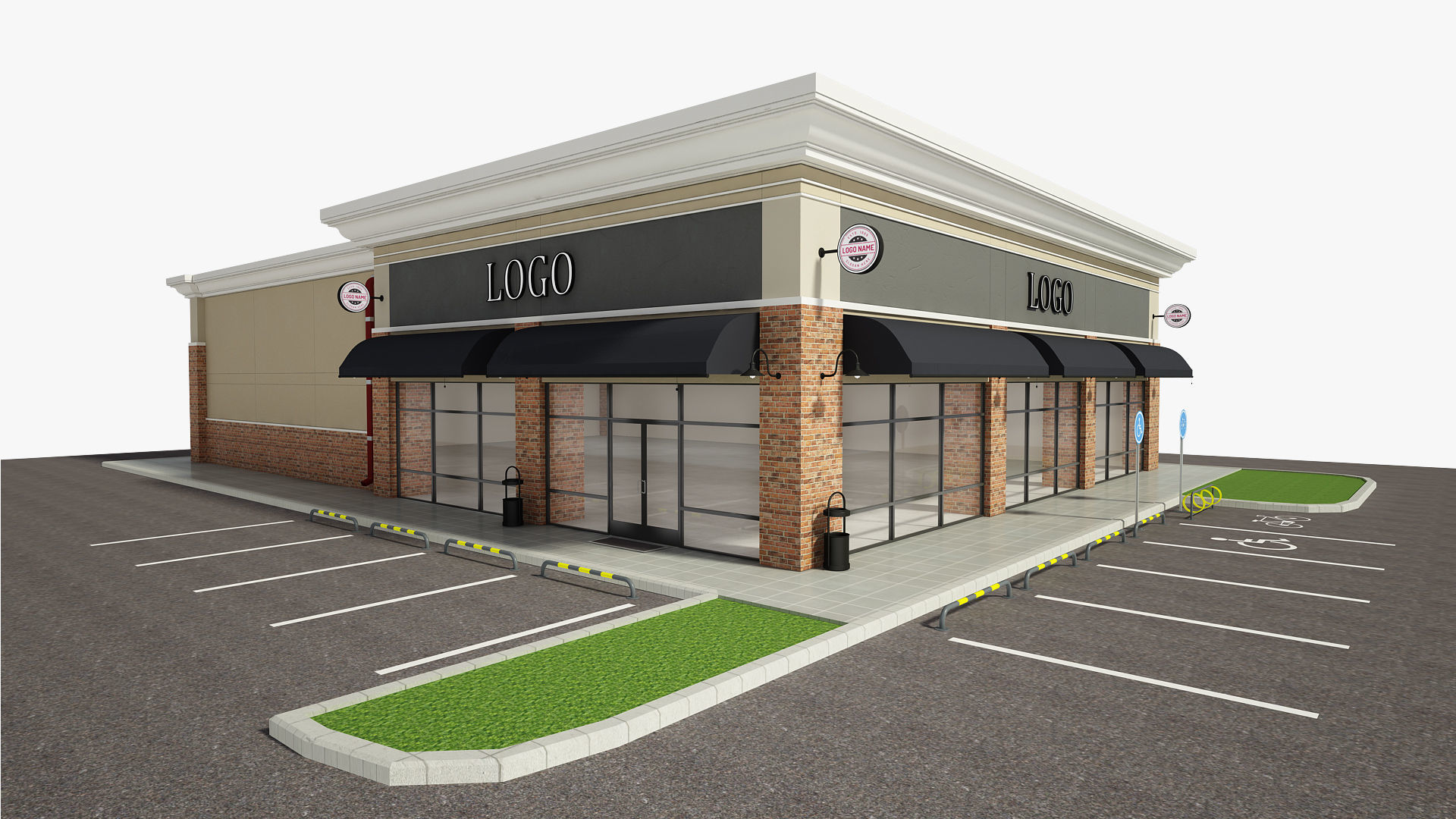 Retail Store Building 3D model_1