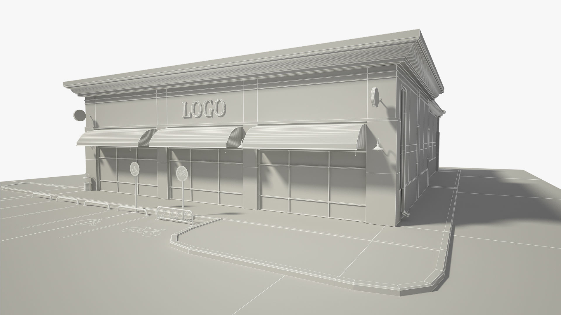Retail Store Building 3D model_11