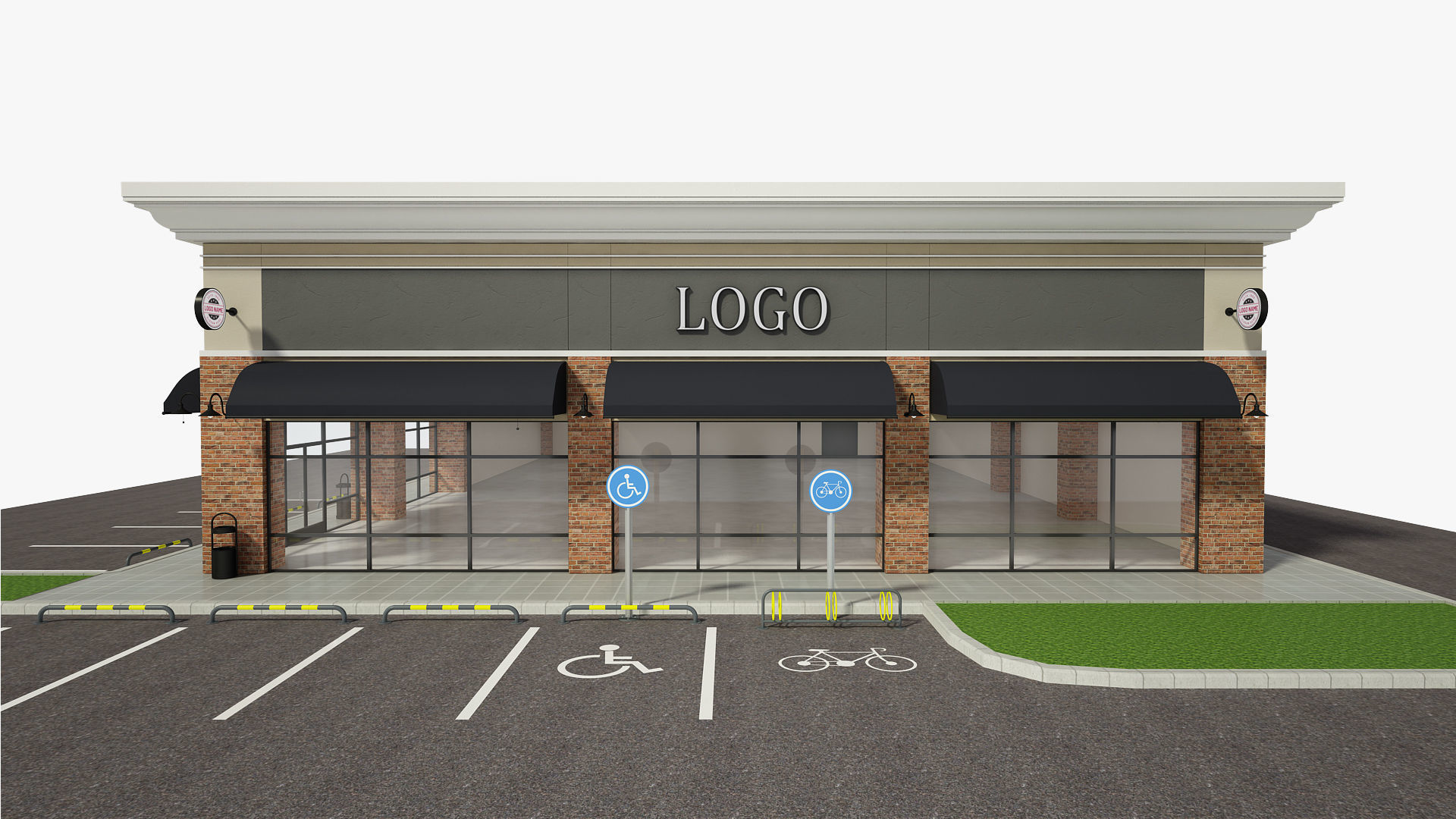 Retail Store Building 3D model_7