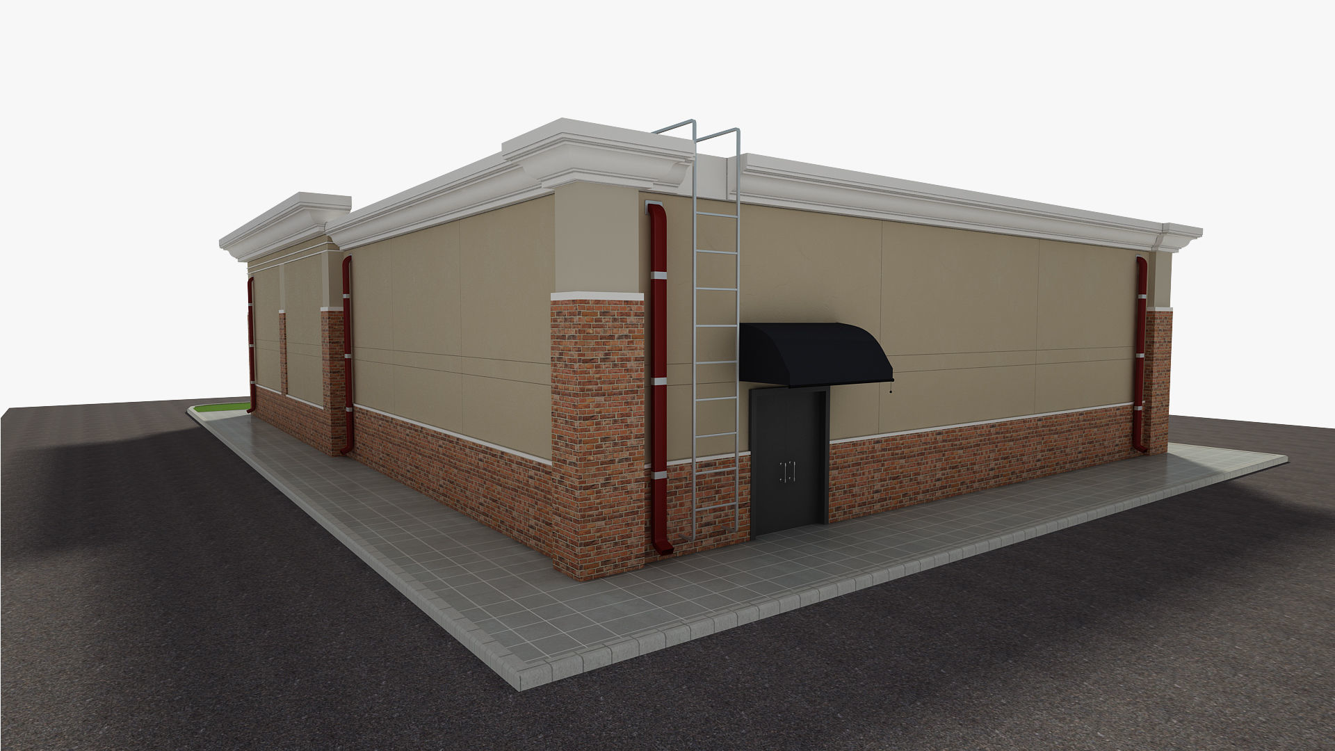 Retail Store Building 3D model_5