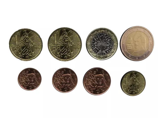 A full set of Euro coins 3D model_0