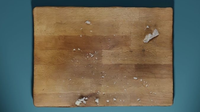 Dirty Cutting Board  Low-poly 3D model 2