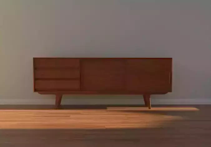 Danish Mid-century Modern Teak Sideboard 3D model