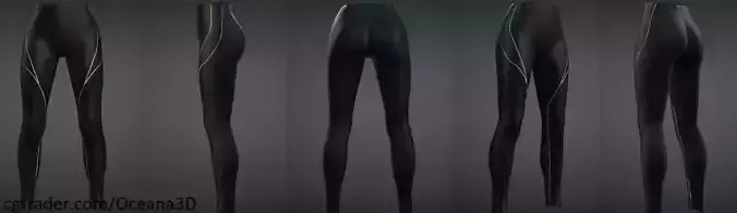 Womens Low Poly Yoga Pants Low-poly 3D model