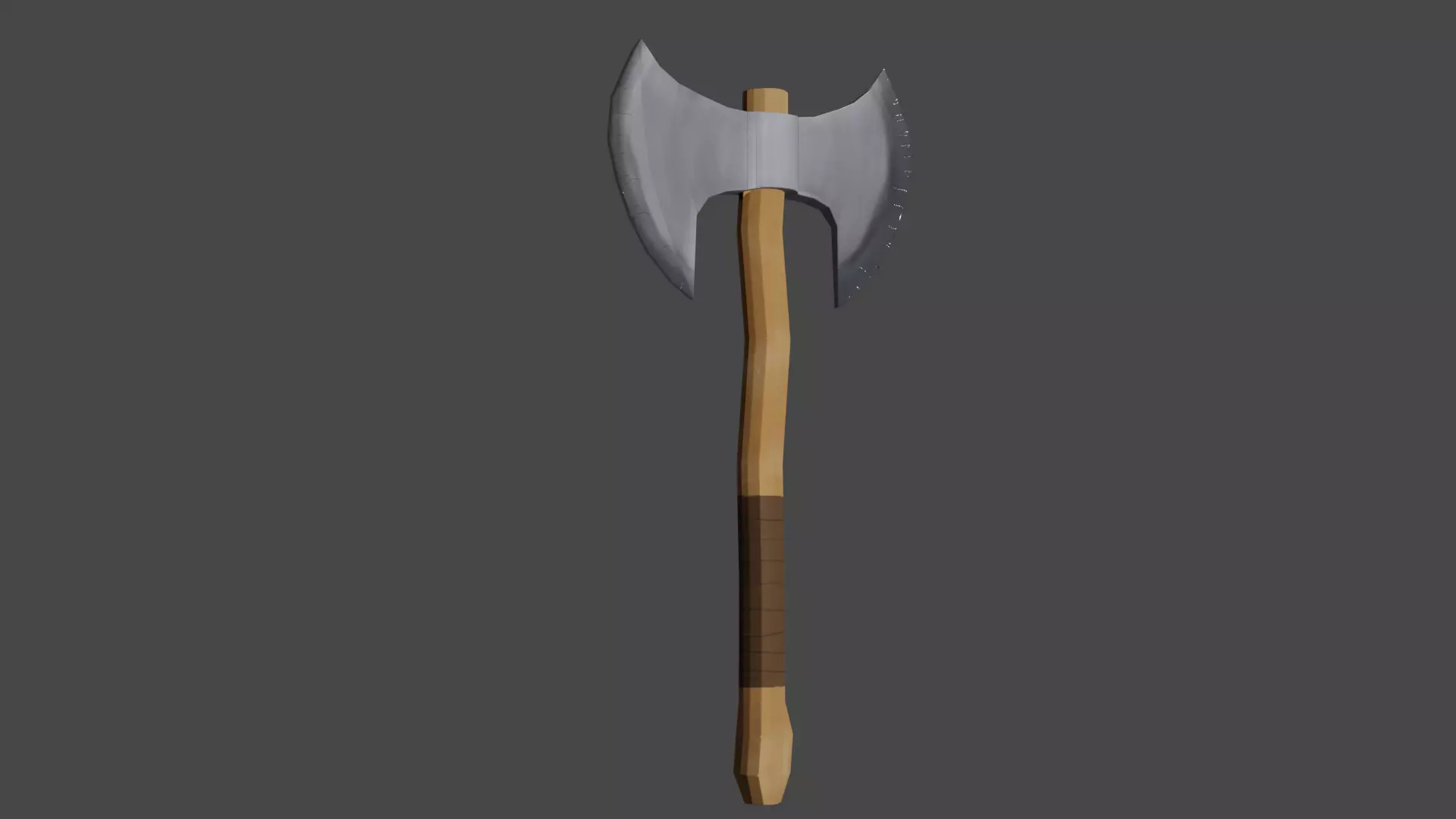 Double-Sided War Axe Low-poly 3D model_0
