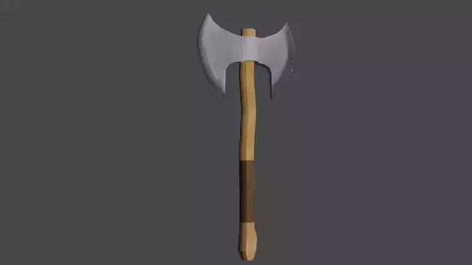 Double-Sided War Axe Low-poly 3D model