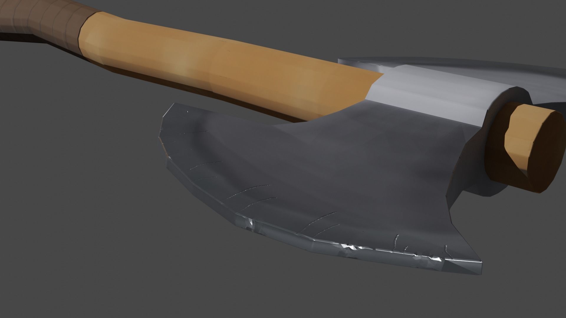 Double-Sided War Axe Low-poly 3D model_2