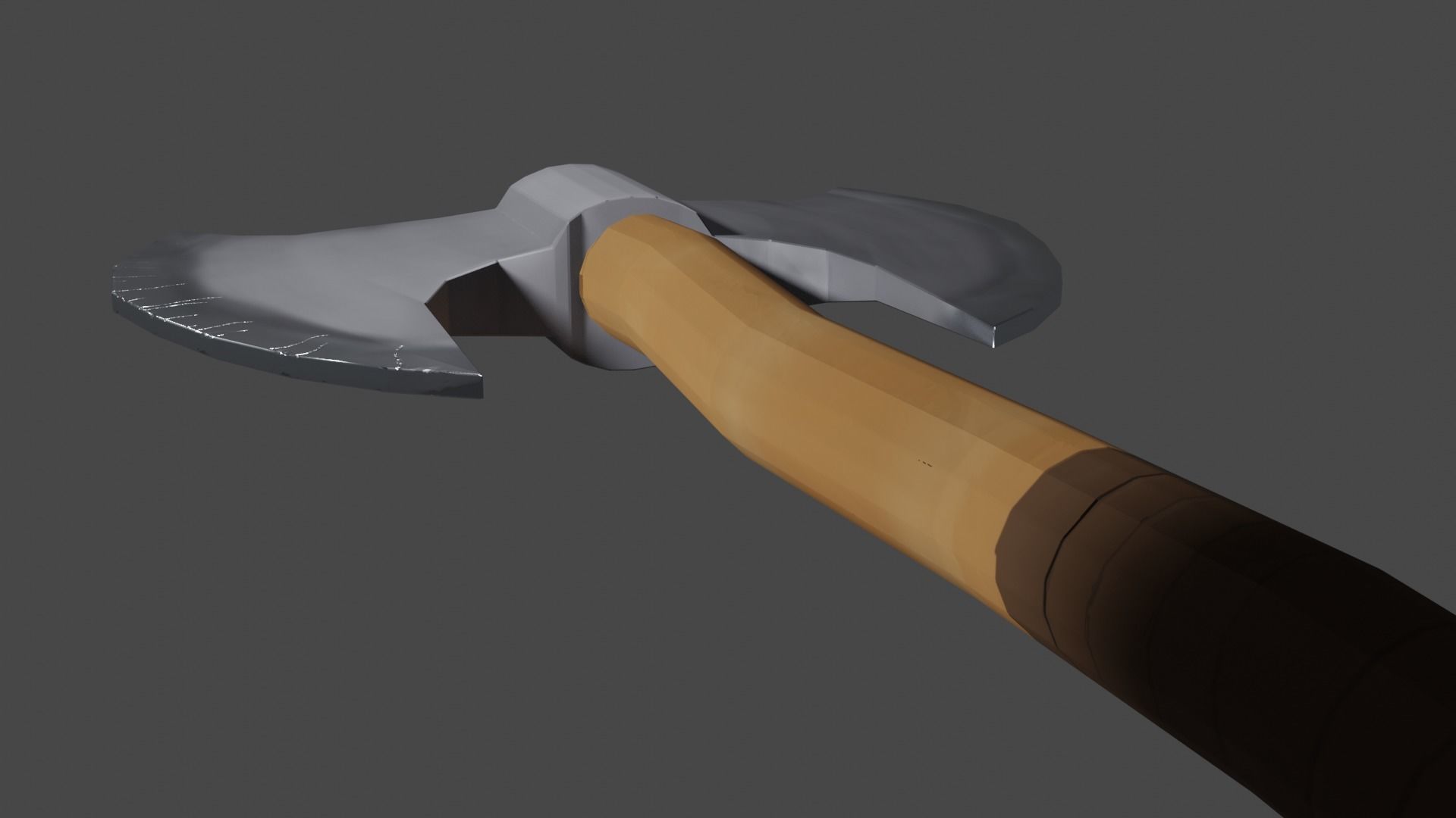 Double-Sided War Axe Low-poly 3D model_1
