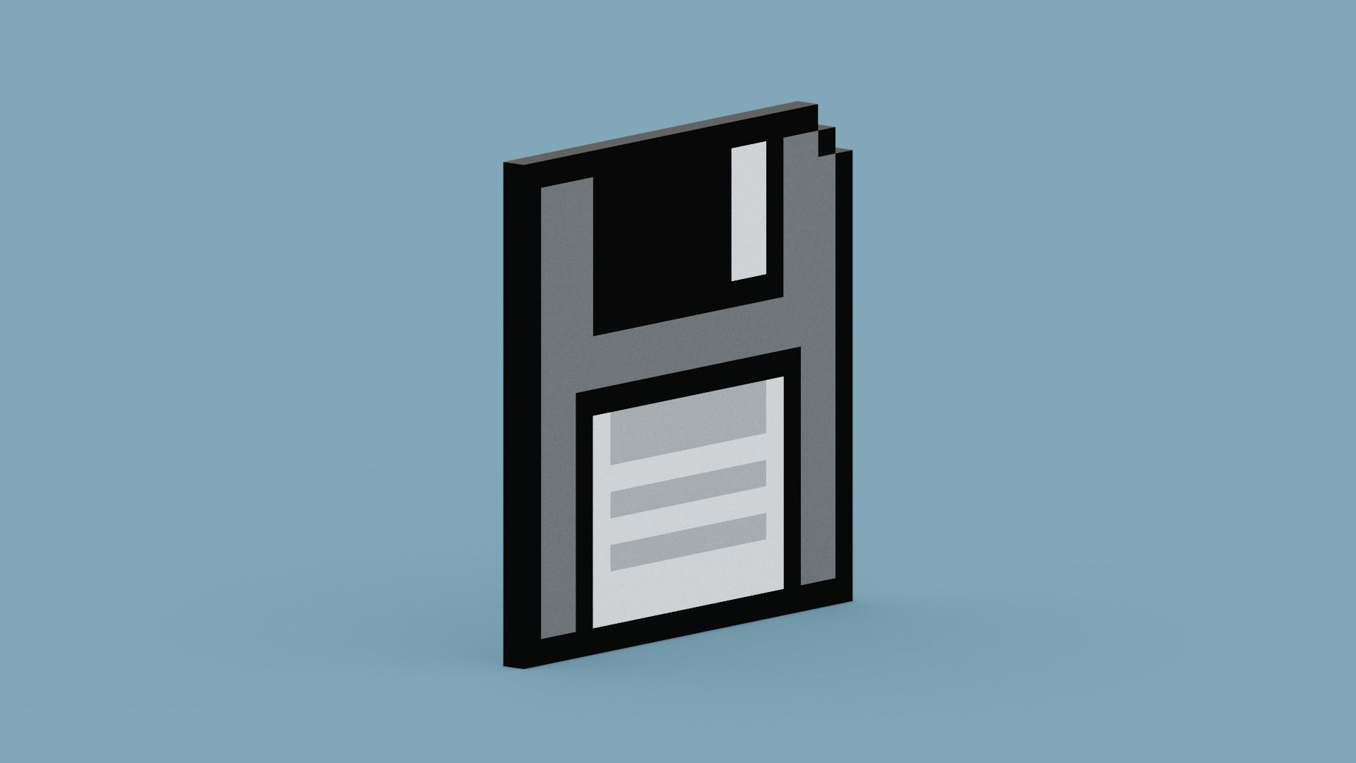 Pixel Floppy Disk  Low-poly 3D model_5