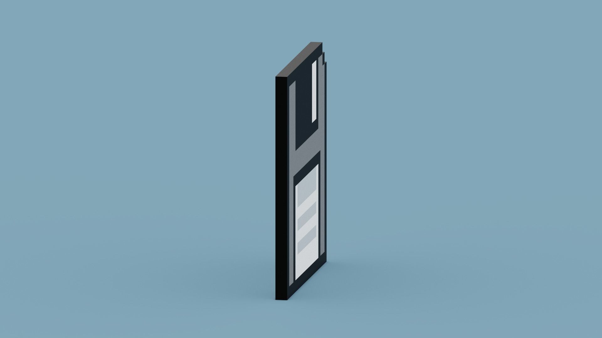 Pixel Floppy Disk  Low-poly 3D model_4