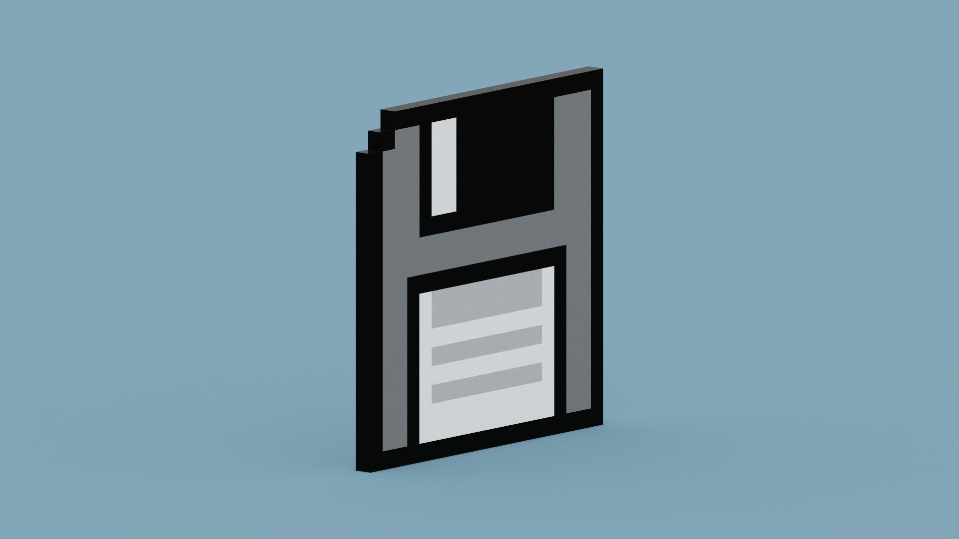 Pixel Floppy Disk  Low-poly 3D model_11