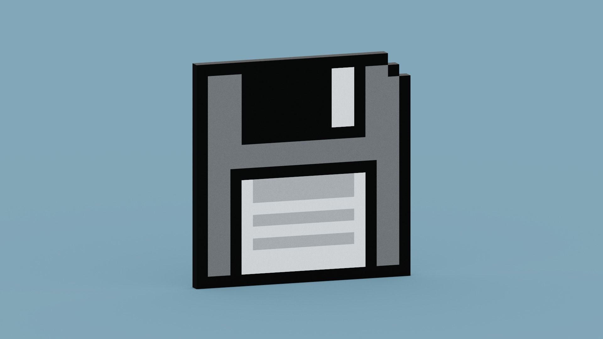 Pixel Floppy Disk  Low-poly 3D model_6